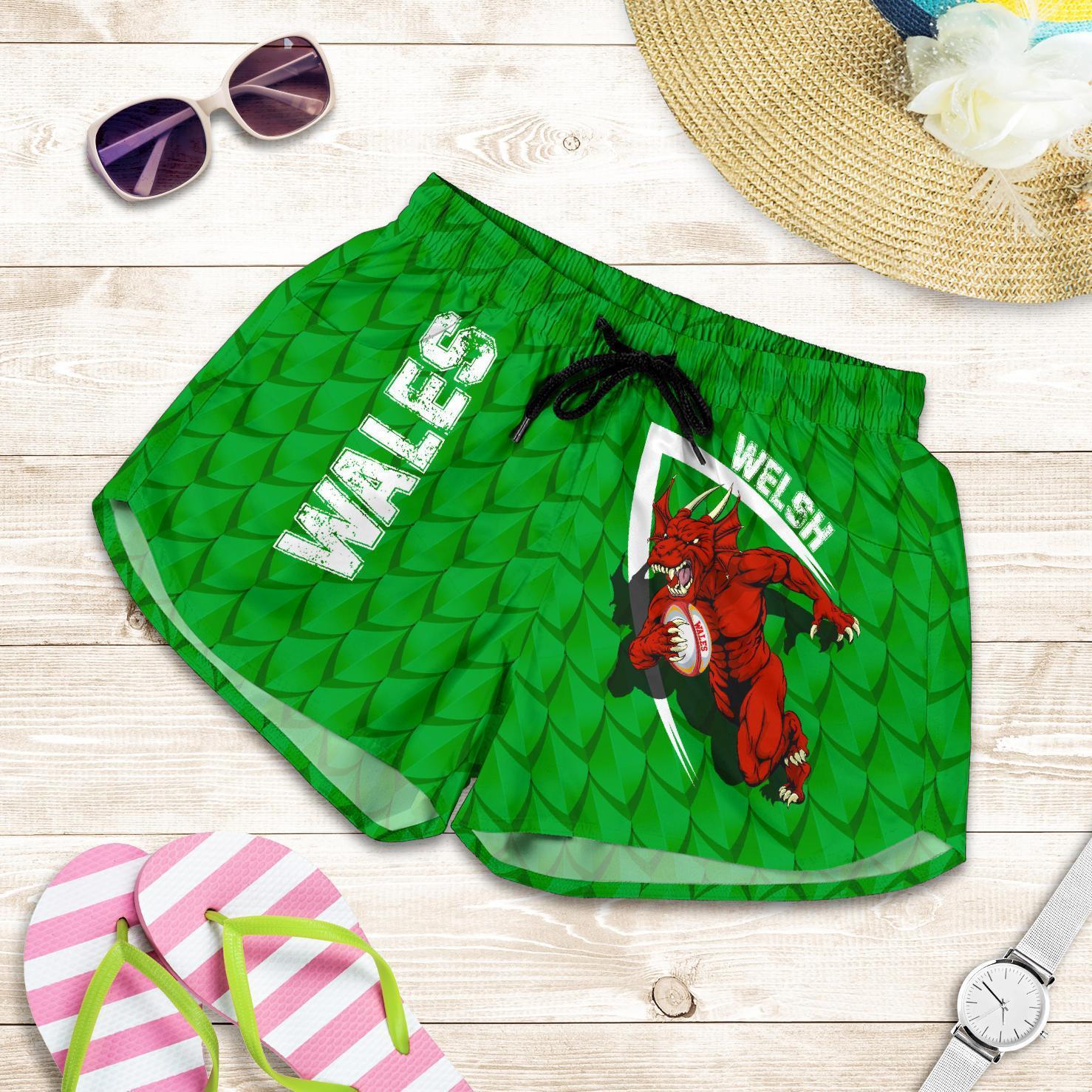 Wales Women'S Shorts - Welsh Dragon Rugby Champion - Vibe Hoodie