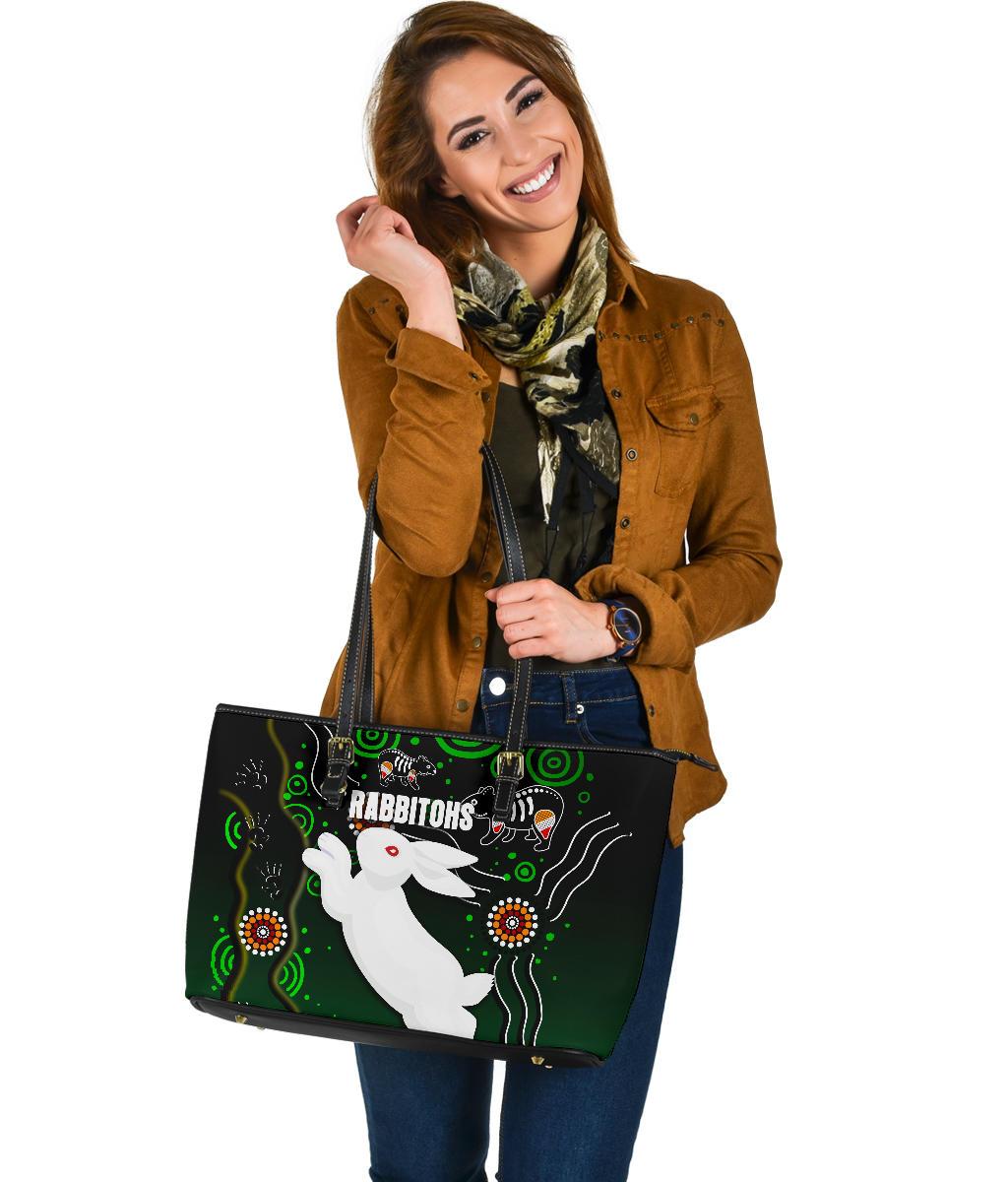 rabbitohs-large-leather-tote-bag-simple-indigenous