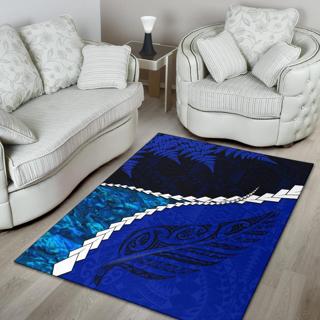 paua-shell-maori-silver-fern-area-rug-cobalt