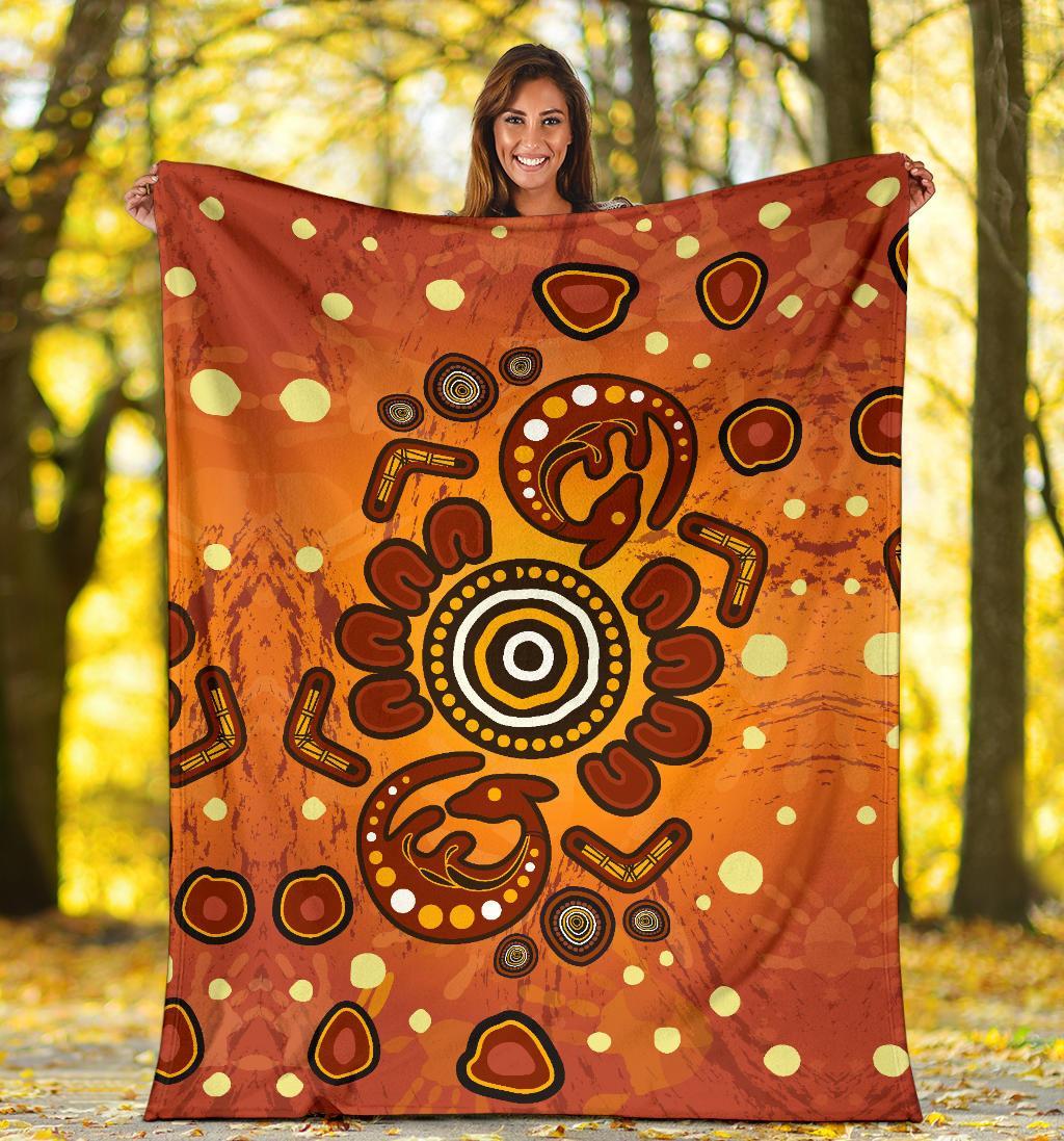 aboriginal-premium-blanket-baby-kangaroo-and-dot-painting-patterns