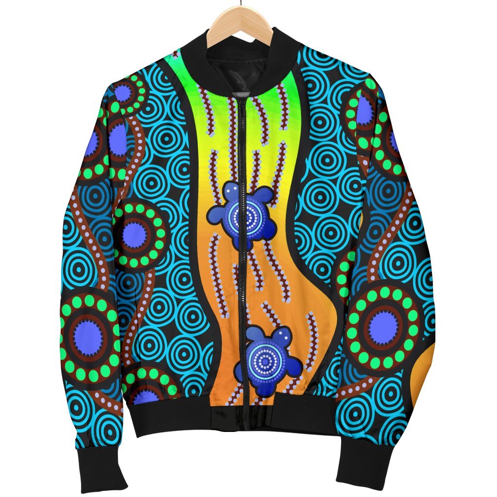 womens-bomber-jacket-aboriginal-turtle