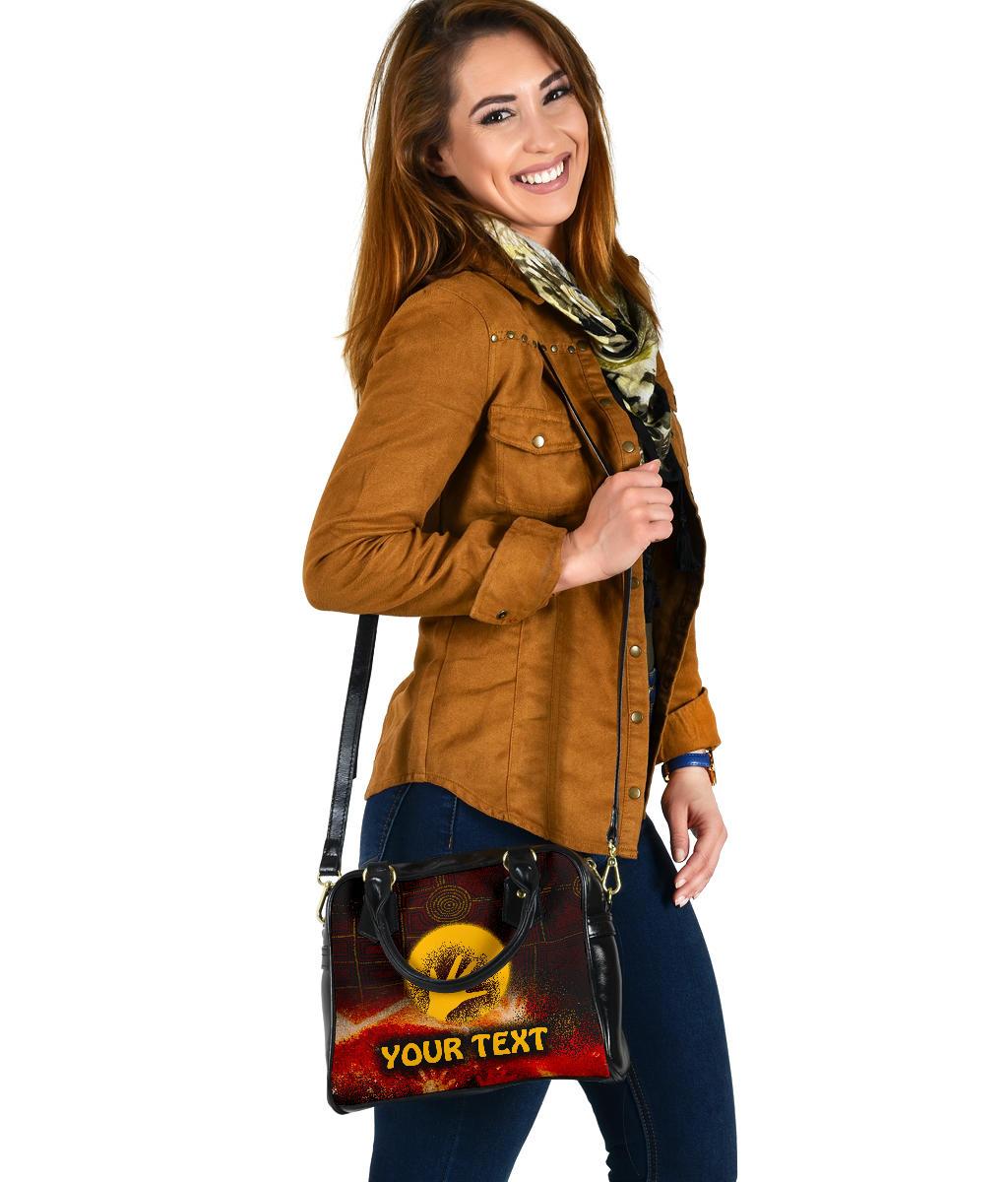 [Custom] Aboriginal Shoulder Handbag - Indigenous Flag Hand Art - Vibe Hoodie