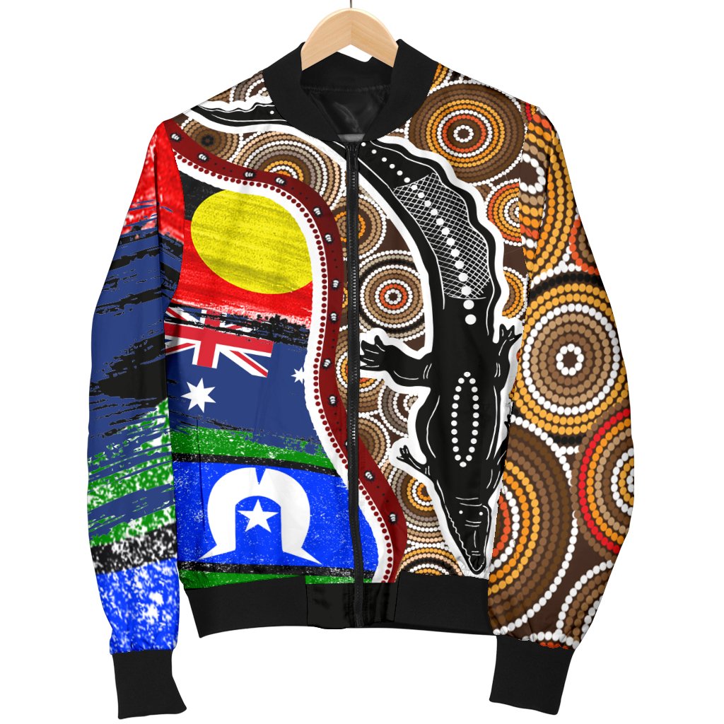 womens-bomber-jacket-australian-aboriginal-crocodile-with-naidoc-flags