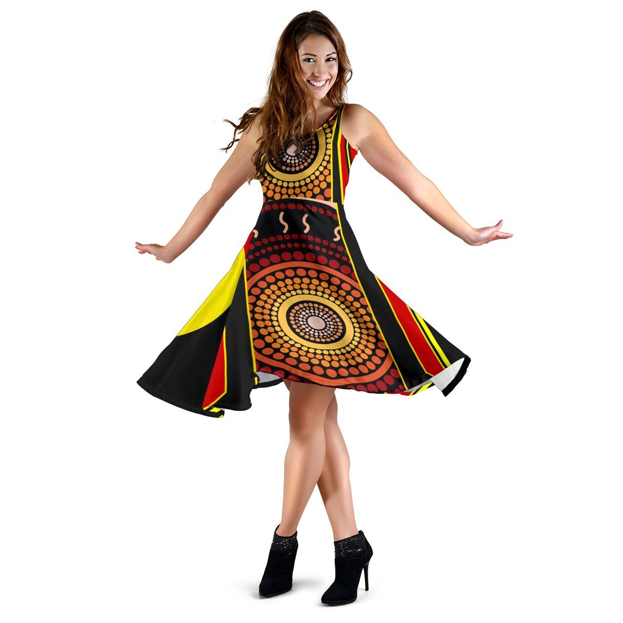 Women's Dress - Aboriginal With Dot Painting Art - Vibe Hoodie