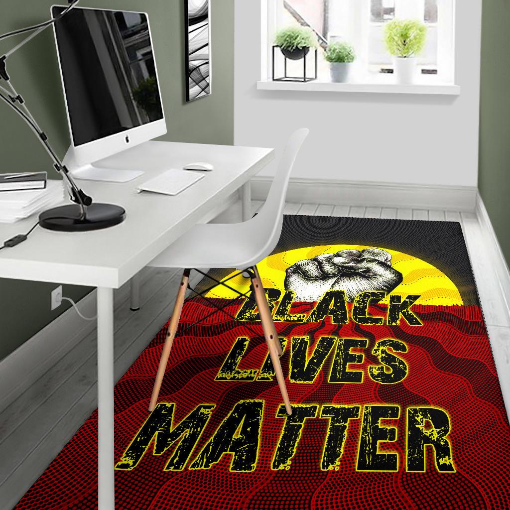 area-rug-aboriginal-black-lives-matter-sun-dot-painting