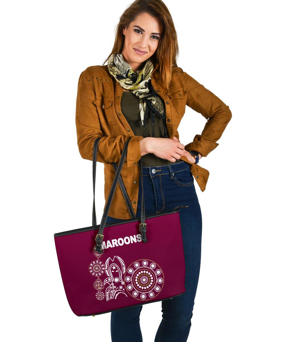 queensland-large-leather-tote-bag-maroons-simple-indigenous