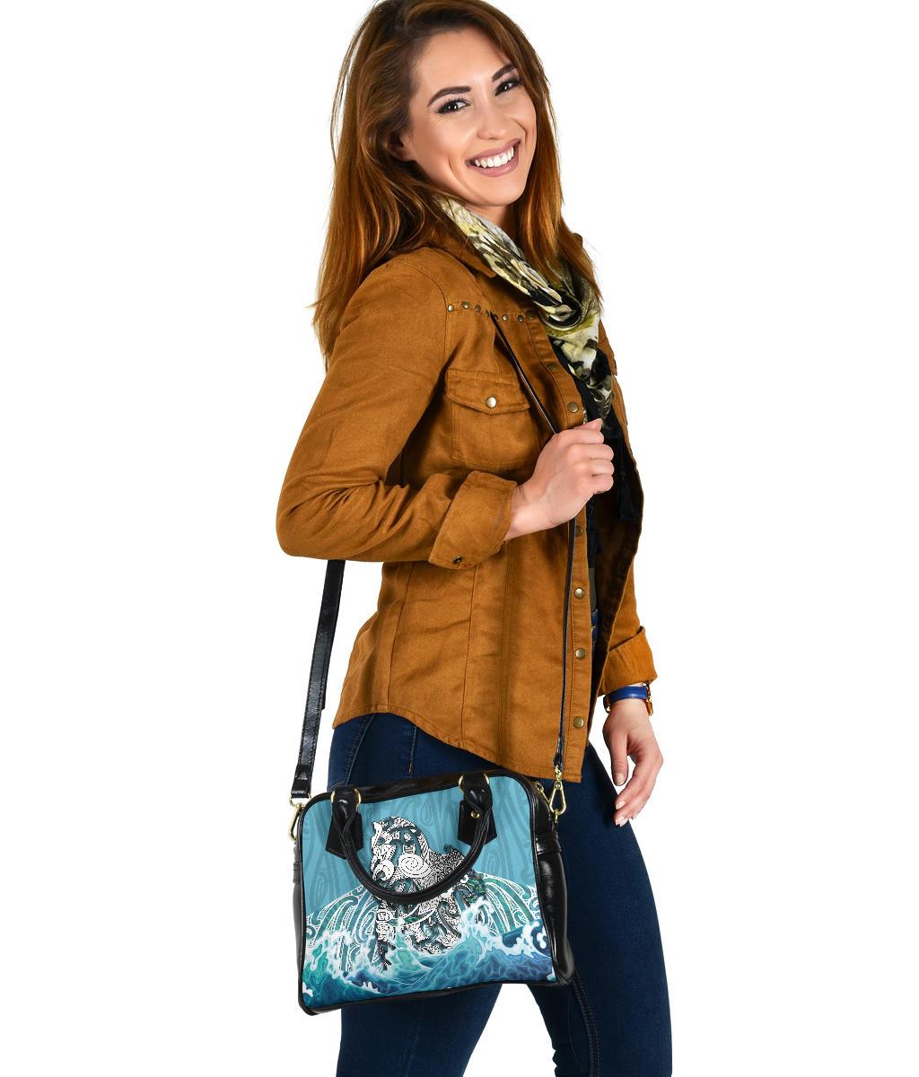 Maori Manaia The Blue Sea Shoulder Handbag - Vibe Hoodie