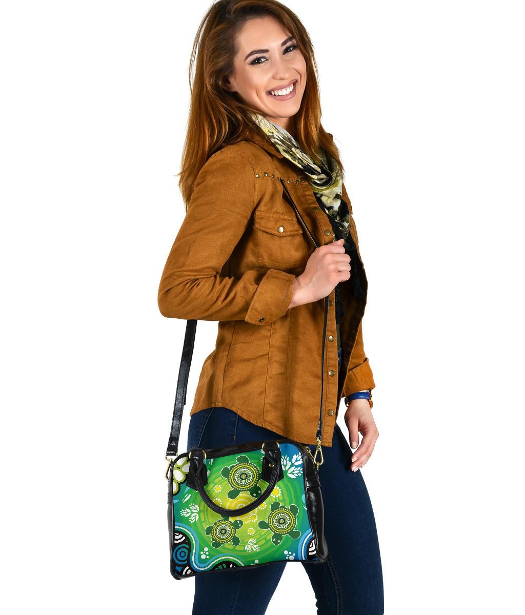 Shoulder Handbag - Indigenous Green Turtle - Vibe Hoodie