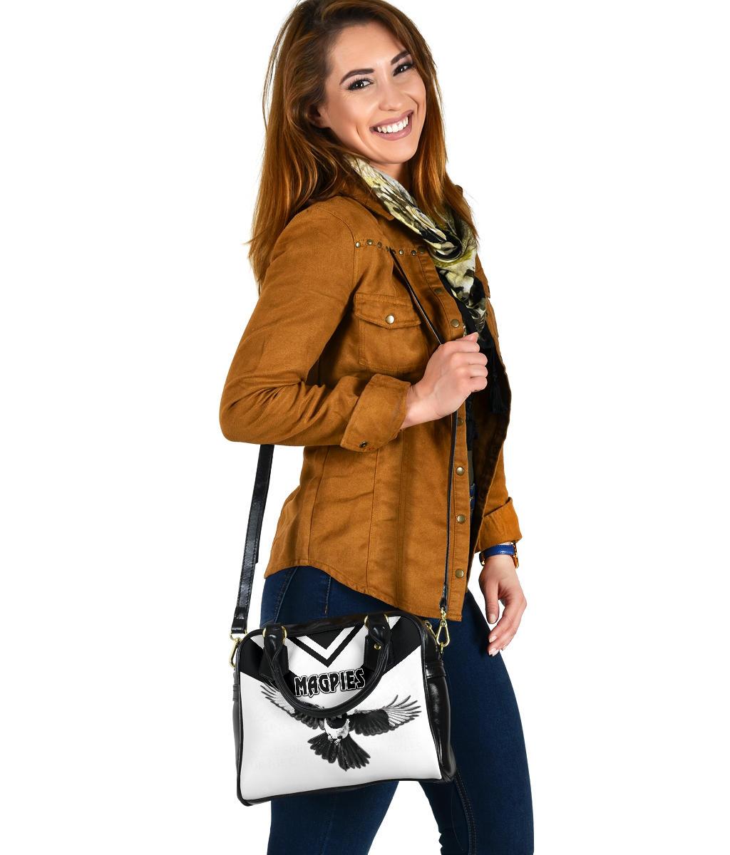 Western Suburbs Magpies Shoulder Handbag Original Style - White - Vibe Hoodie