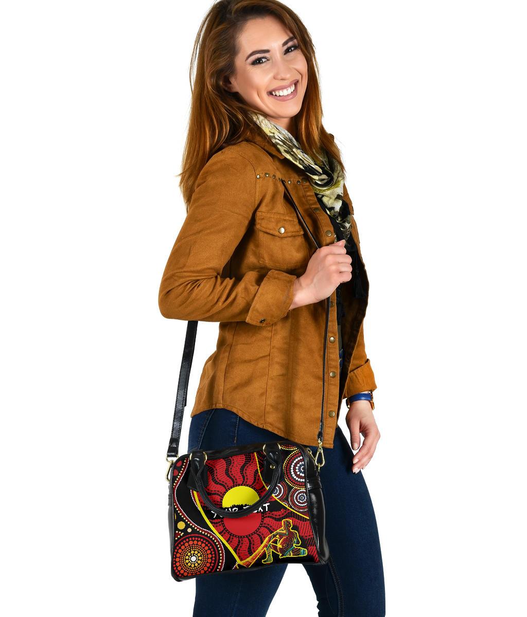 [Custom] Shoulder Handbag - Australia Aboriginal Dots With Didgeridoo - Vibe Hoodie