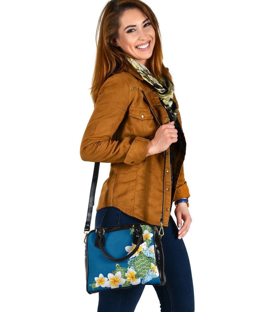 Plumeria Sea Turtle Shoulder Handbag - Vibe Hoodie