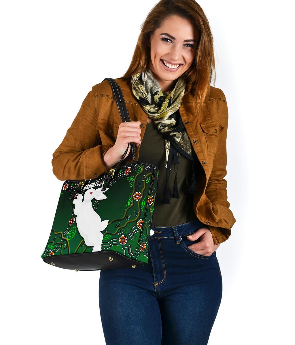 rabbitohs-small-leather-tote-bags-simple-indigenous