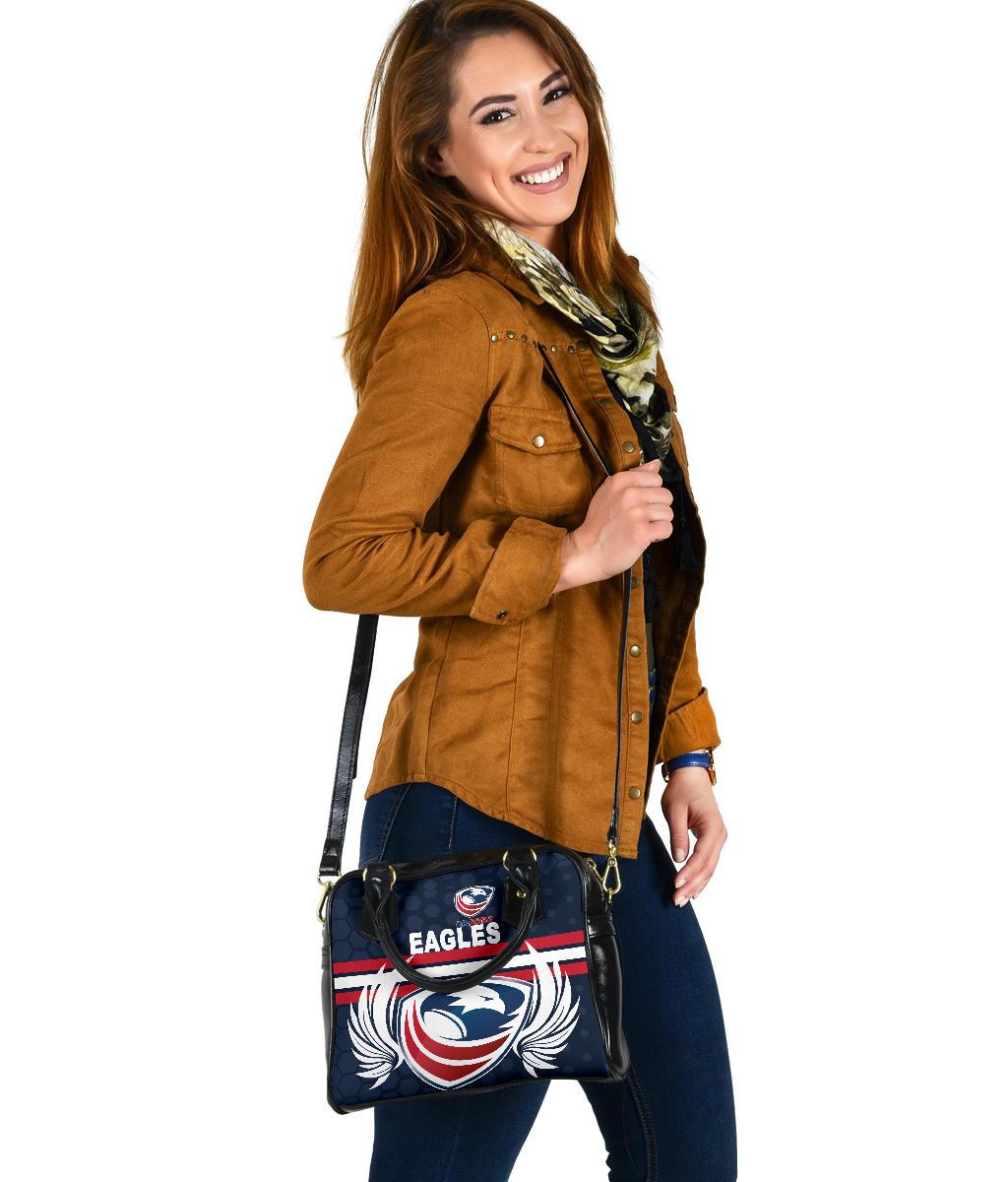 USA Rugby Shoulder Handbag Eagles Simple Style - Full Navy - Vibe Hoodie