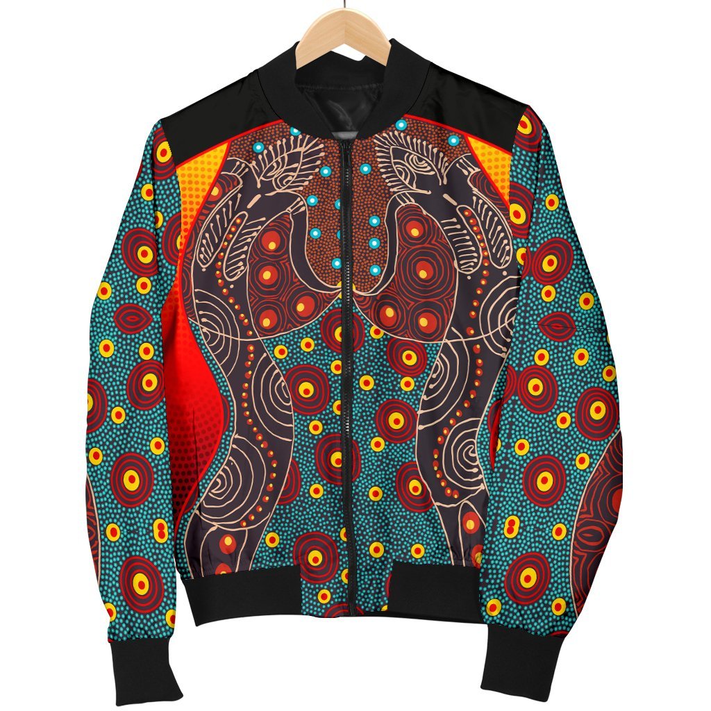 womens-bomber-jacket-aboriginal-sublimation-dot-pattern-style-red