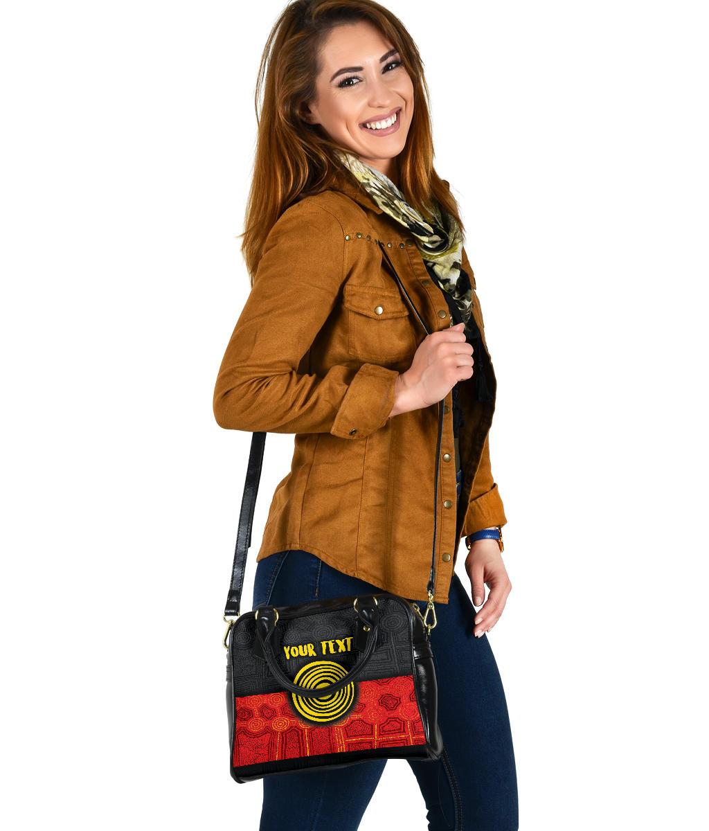 Personalised Aboriginal Shoulder Handbag - Aussie Indigenous Flag - Vibe Hoodie