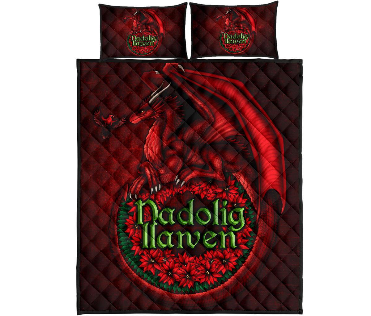 wales-quilt-bed-set-christmas-dragon