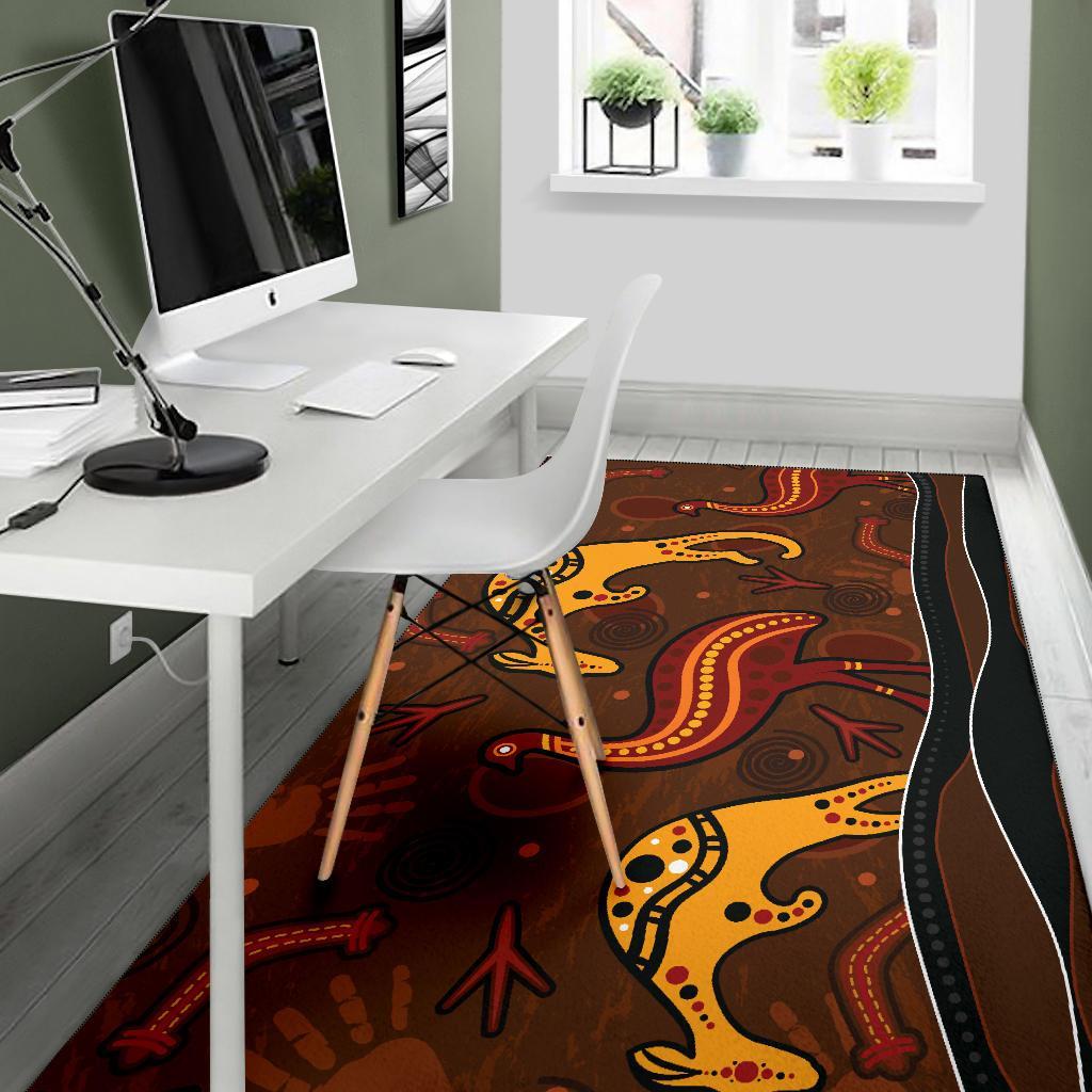 aboriginal-area-rug-indigenous-kangaroo-and-emu-brown-color