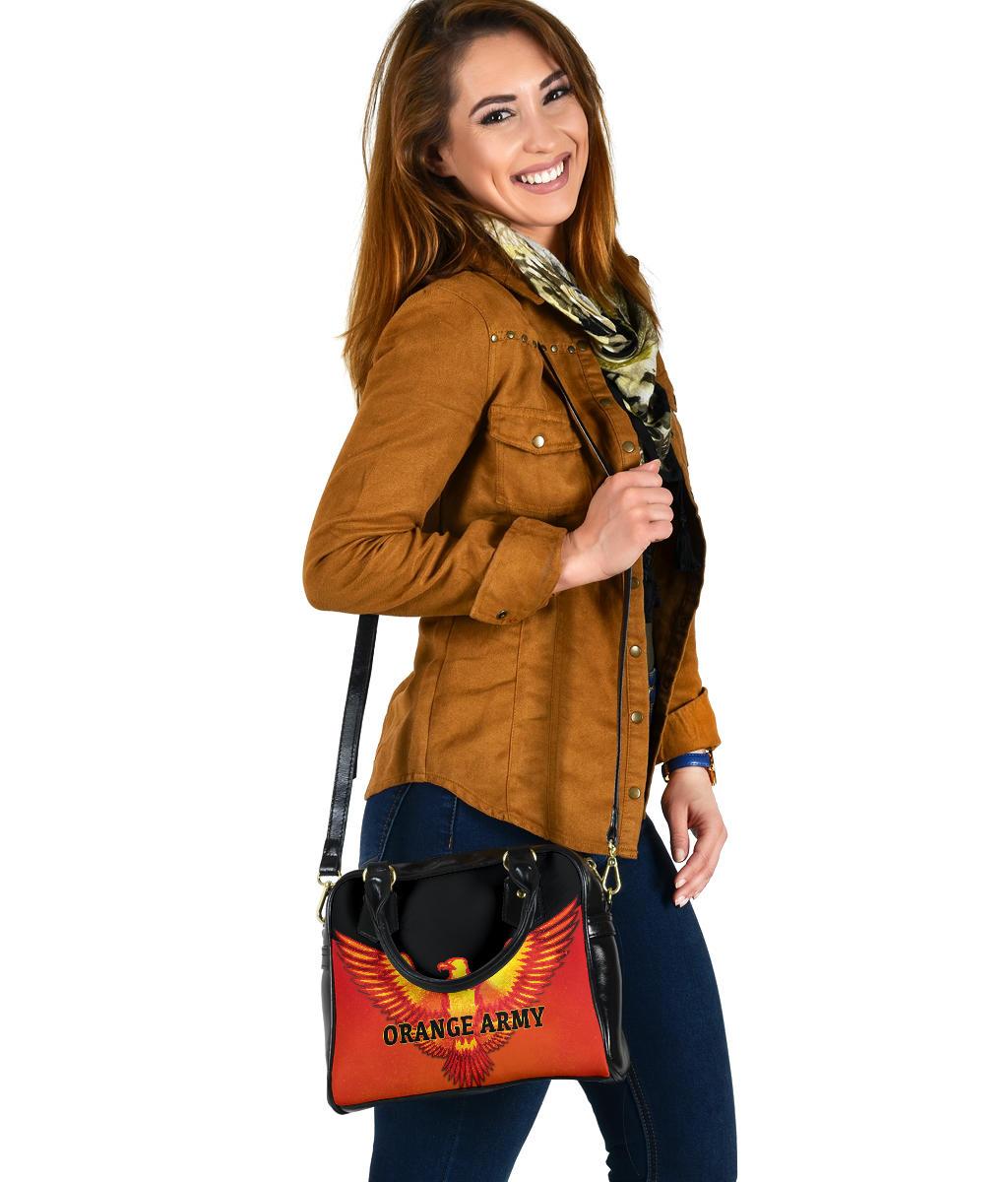 Orange Army Shoulder Handbag Cricket Sporty Style - Vibe Hoodie