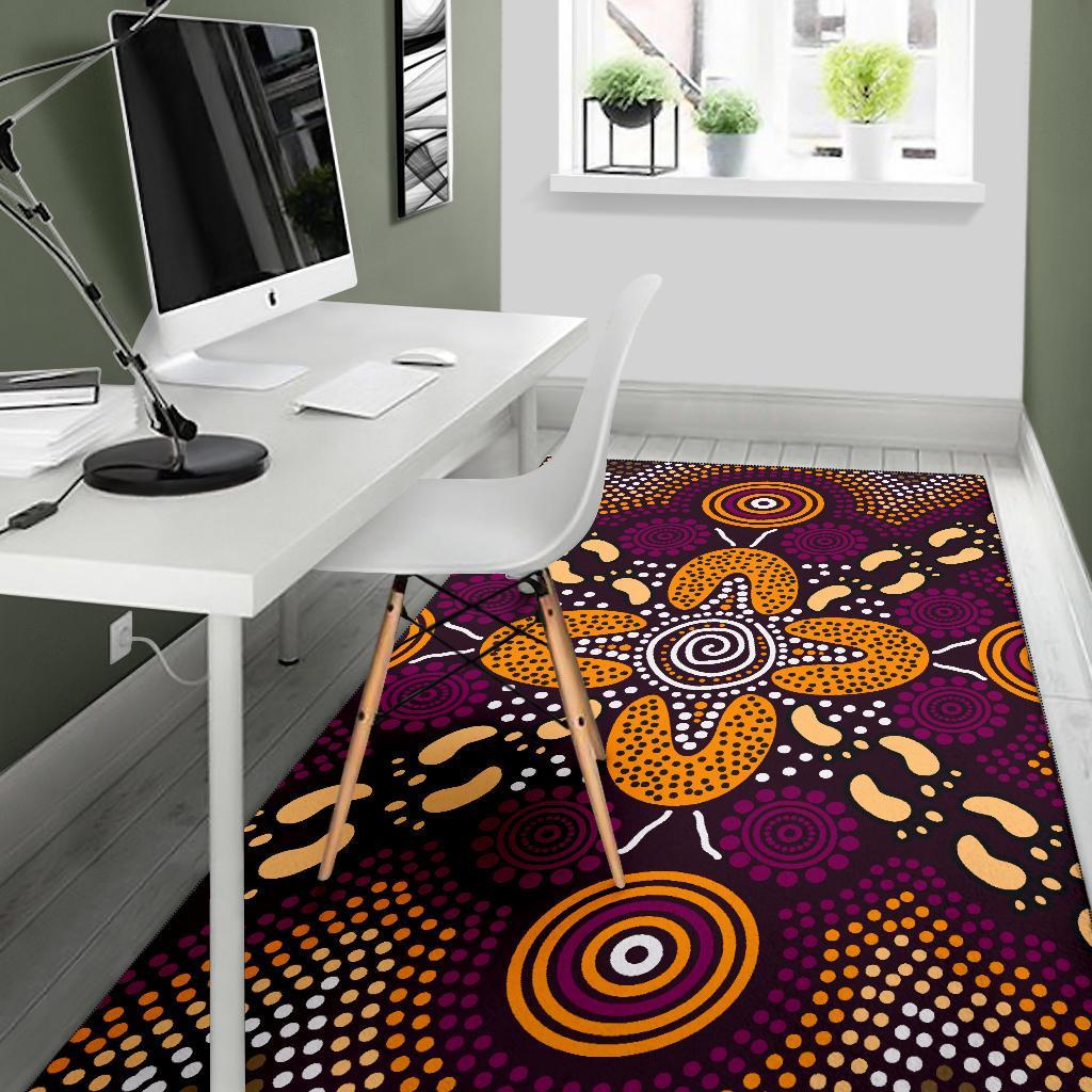 aboriginal-area-rug-flowers-dot-panting-art