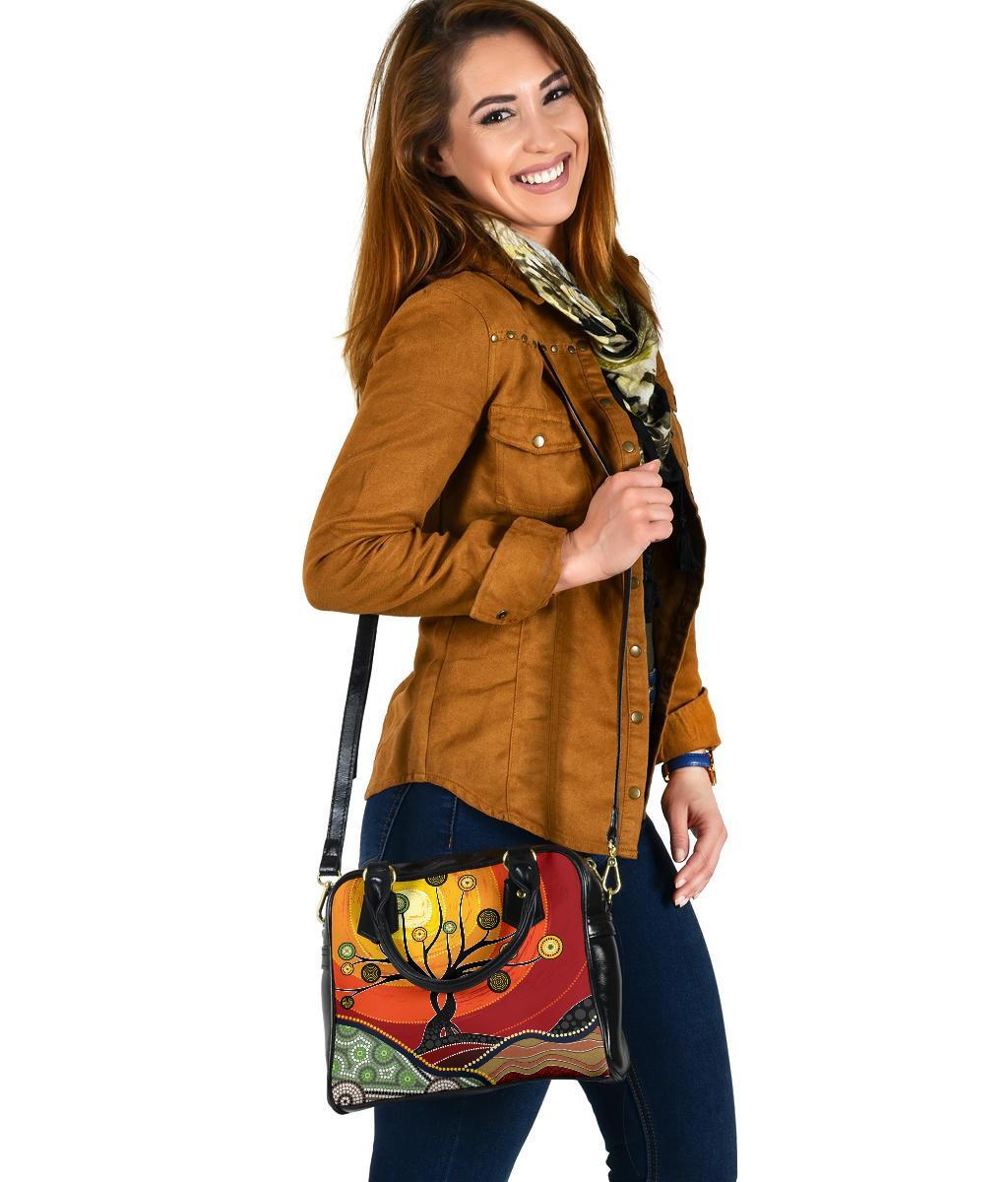 Shoulder Handbag - Australian Aboriginal Tree - Vibe Hoodie