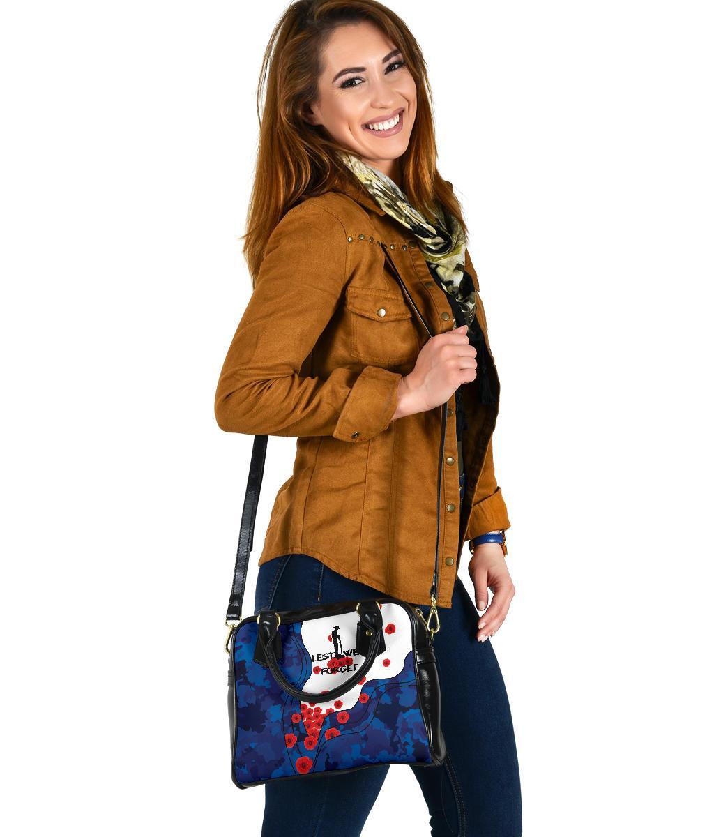 Anzac Lest We Forget Shoulder Handbag - Australian Flag Blue - - Vibe Hoodie