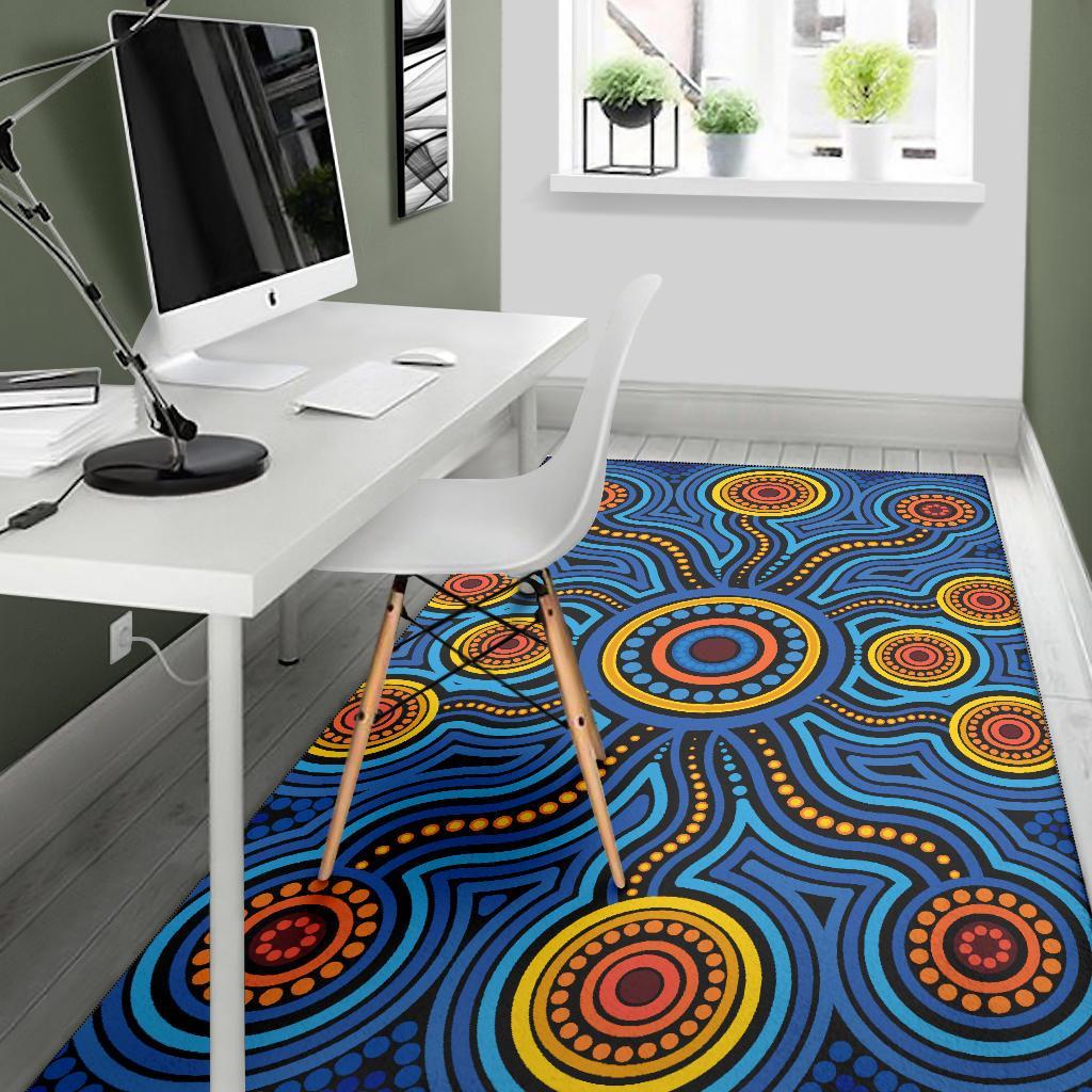 aboriginal-area-rug-aboriginal-flower-blue-dot-painting-art