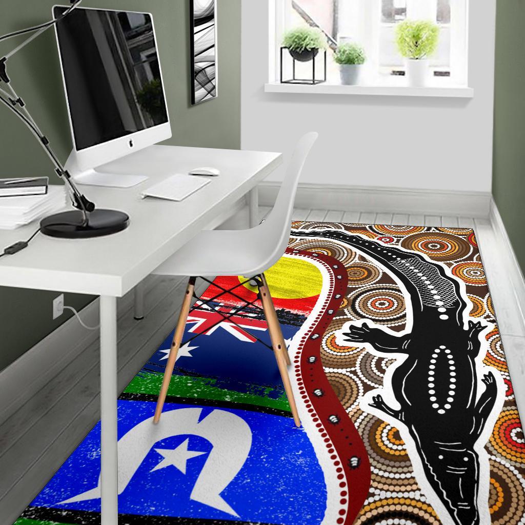 area-rug-australian-aboriginal-crocodile-with-naidoc-flags