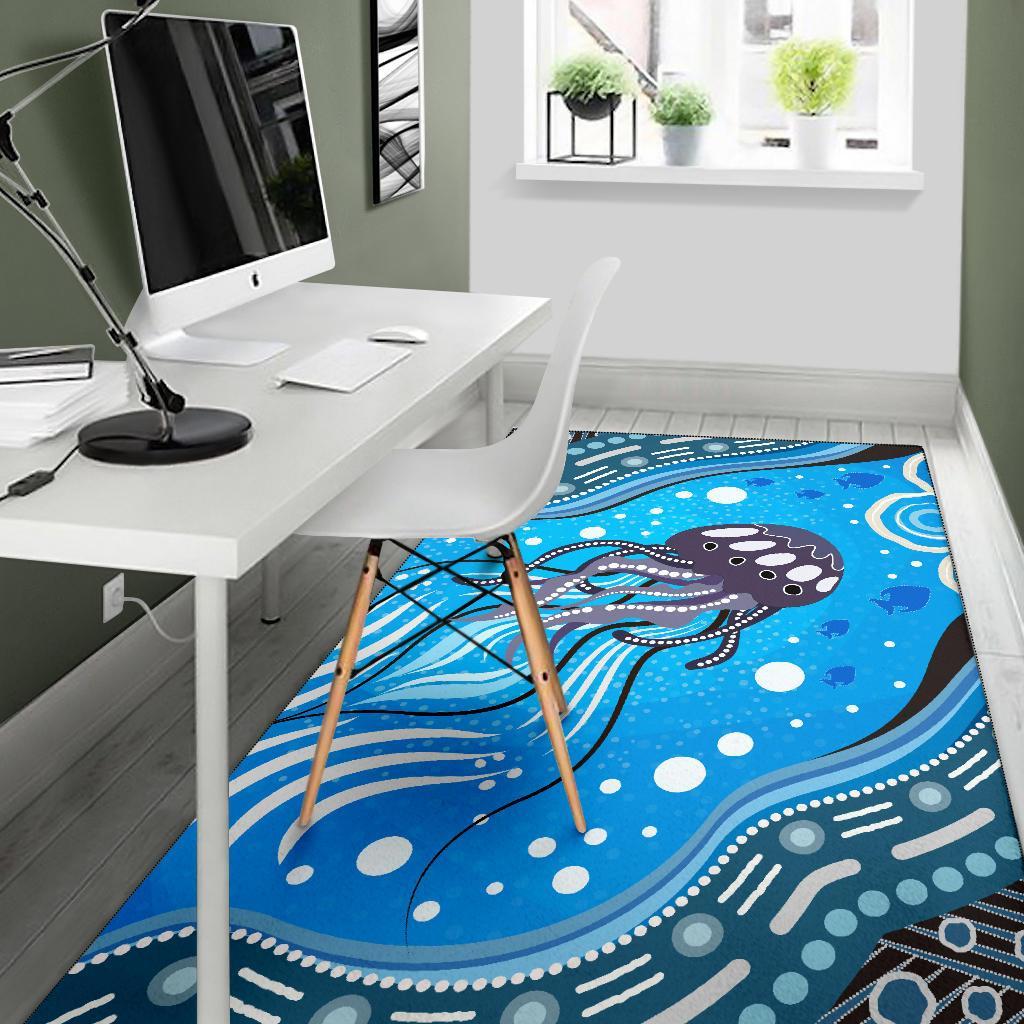 area-rug-aboriginal-dot-art-painting-depicting-jellyfish