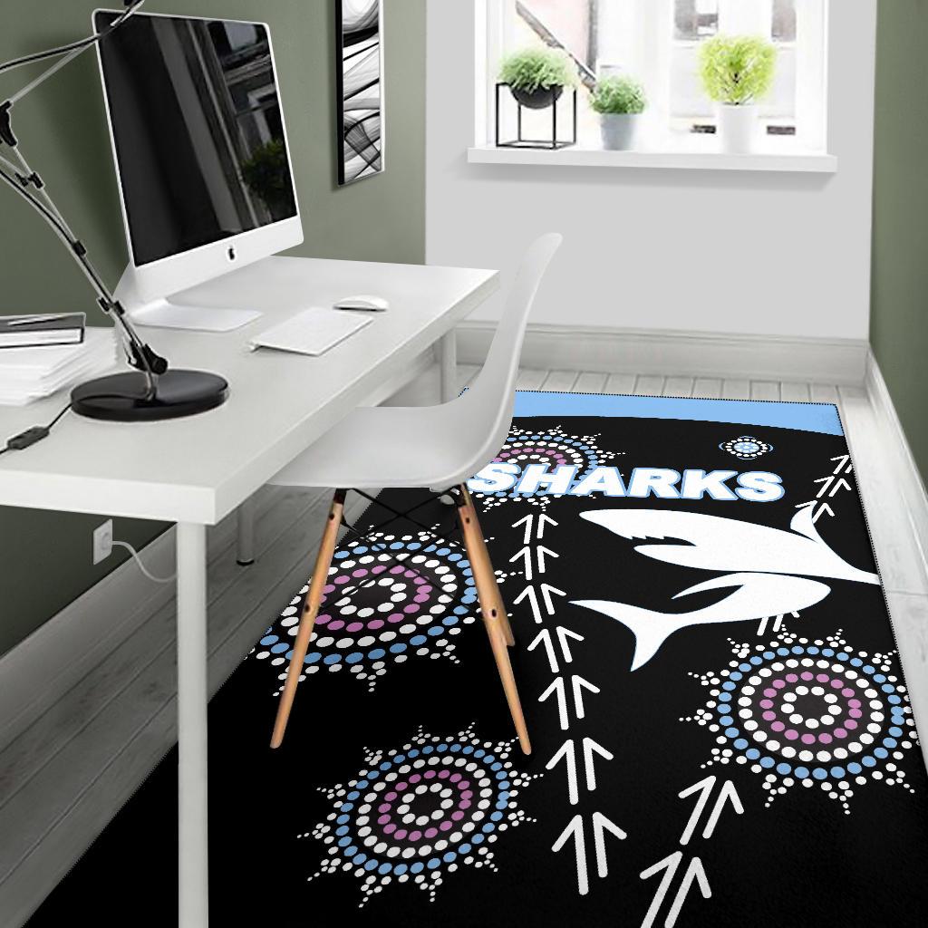 cronulla-area-rug-sharks-simple-indigenous-black