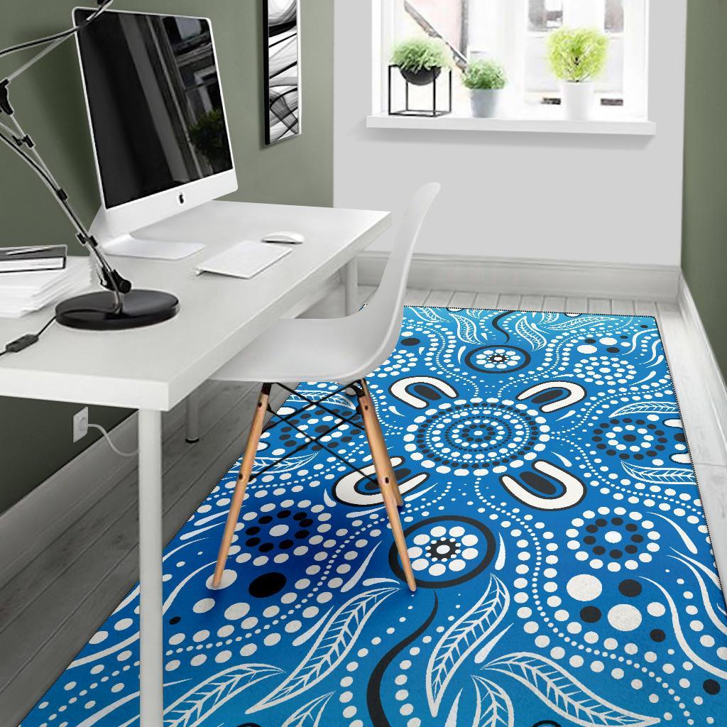 aboriginal-area-rug-indigenous-circle-dot-painting-blue-color