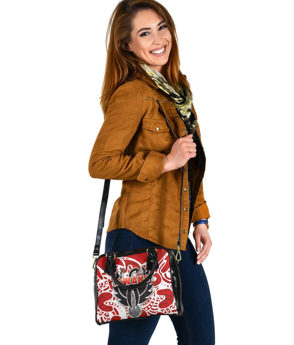 Sydney Shoulder Handbag Simple Indigenous Swans - Vibe Hoodie