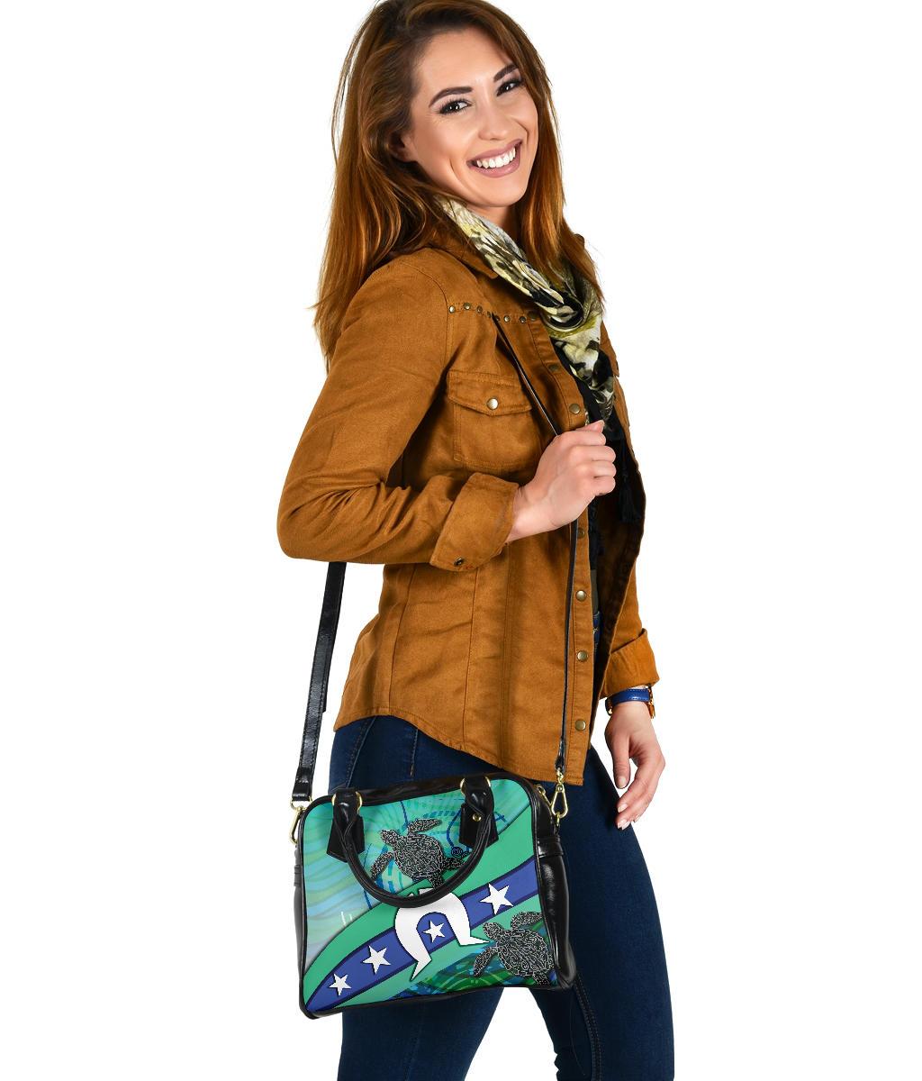 Shoulder Handbag - Torres Strait Flag And Turtle - Vibe Hoodie