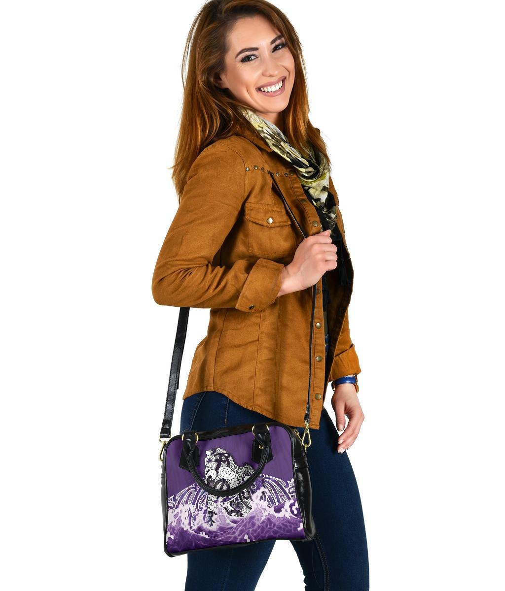 Maori Manaia The Blue Sea Shoulder Handbag, Purple - Vibe Hoodie