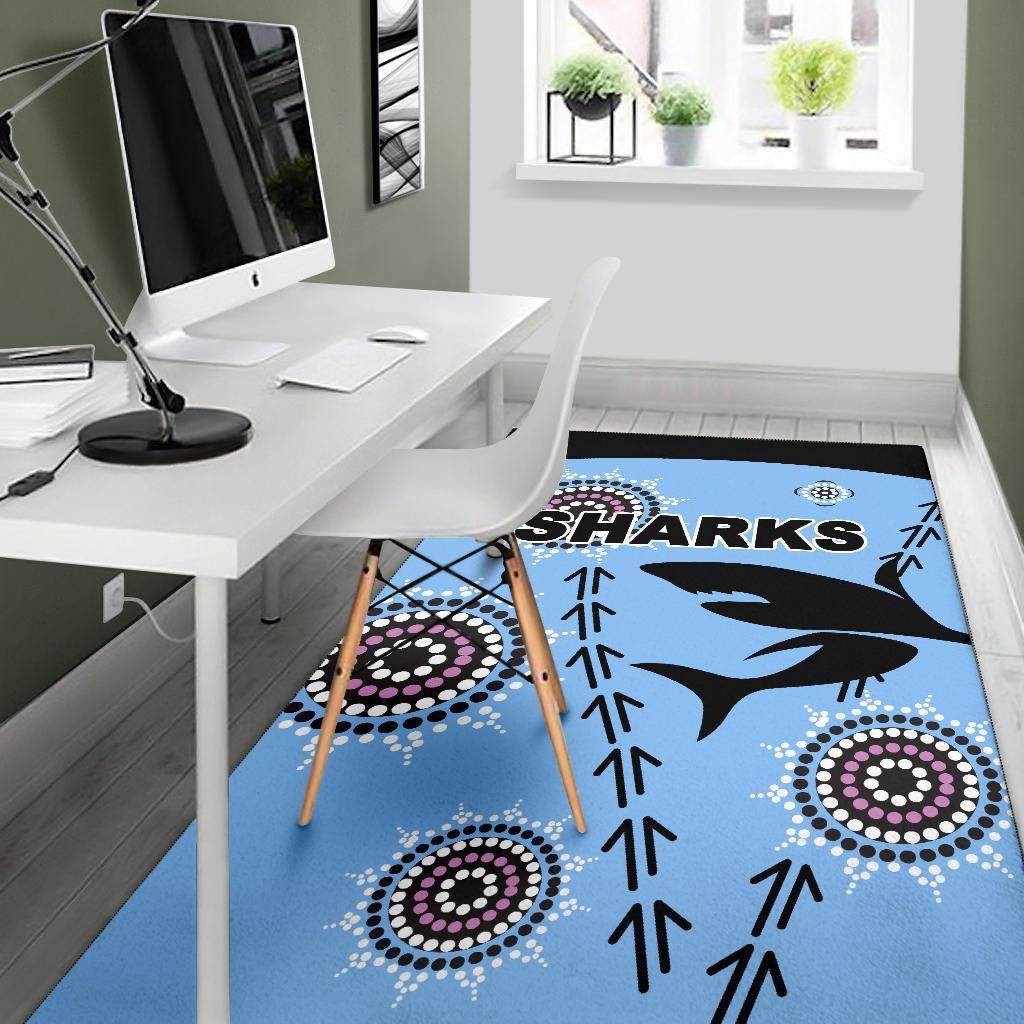 cronulla-area-rug-sharks-simple-indigenous-blue