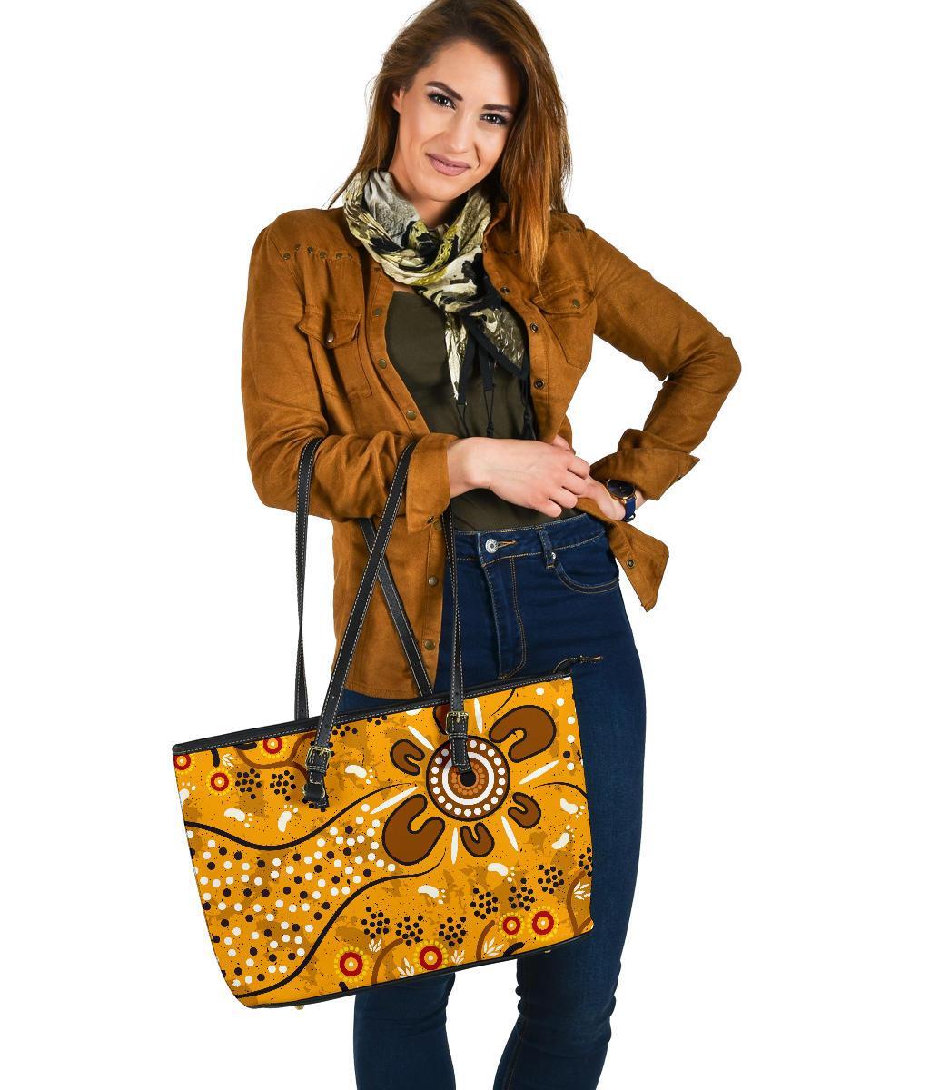 large-leather-tote-bag-aboriginal-art-in-spring-style