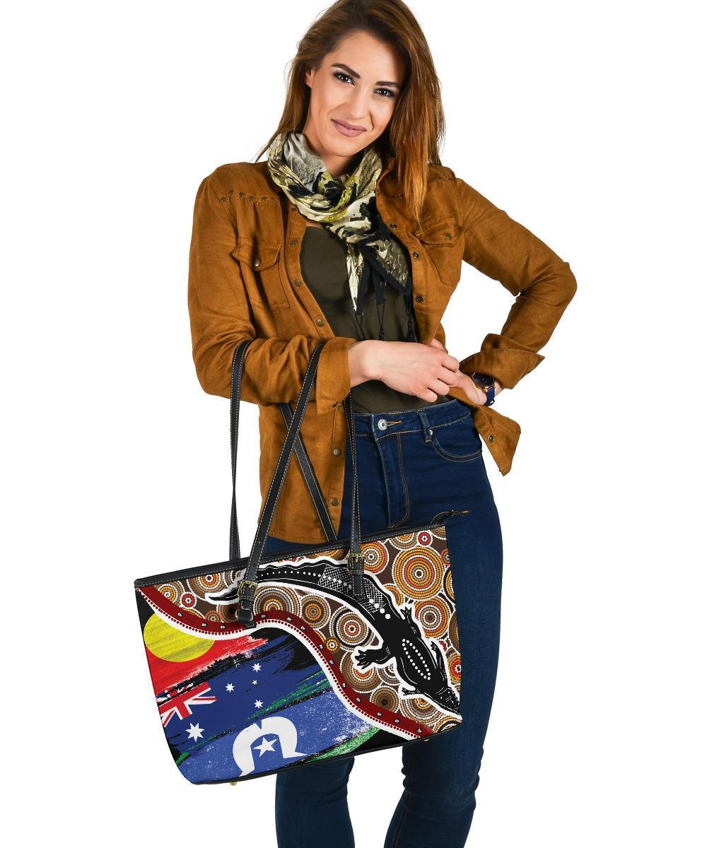 large-leather-tote-bag-australian-aboriginal-crocodile-with-naidoc-flags