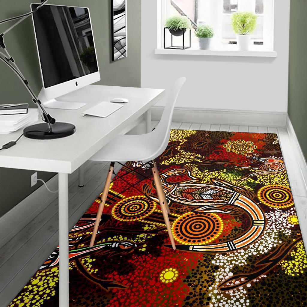 aboriginal-area-rug-kangaroo-and-lizard-dot-painting-art