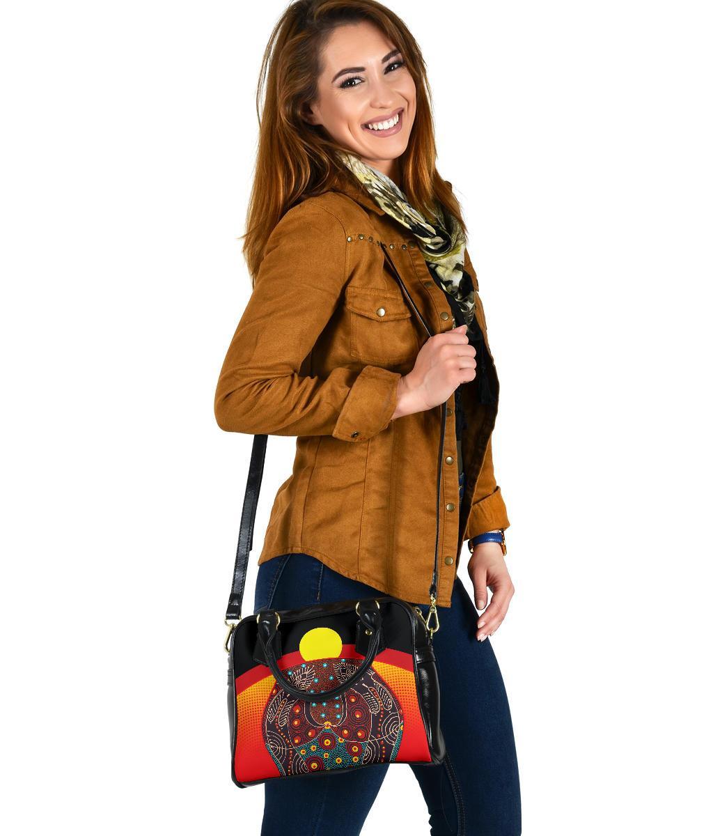 Shoulder Handbag - Aboriginal Sublimation Dot Pattern Style (Red) - Vibe Hoodie