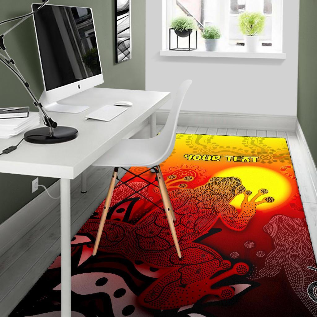 customaboriginal-area-rug-indigenous-frog-red