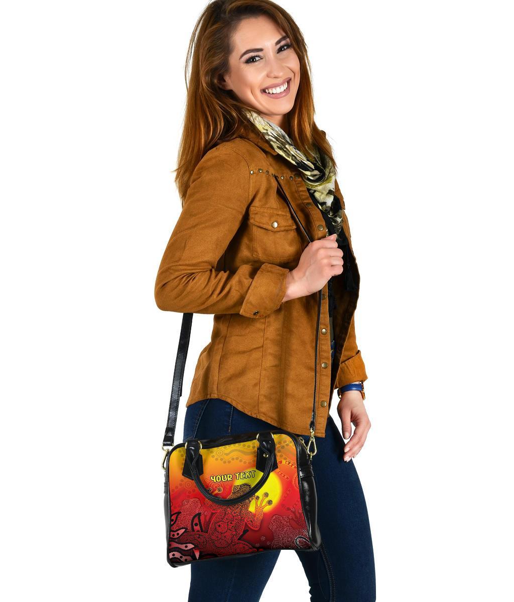 [Custom]Aboriginal Shoulder Handbag - Indigenous Frog (Red) - Vibe Hoodie