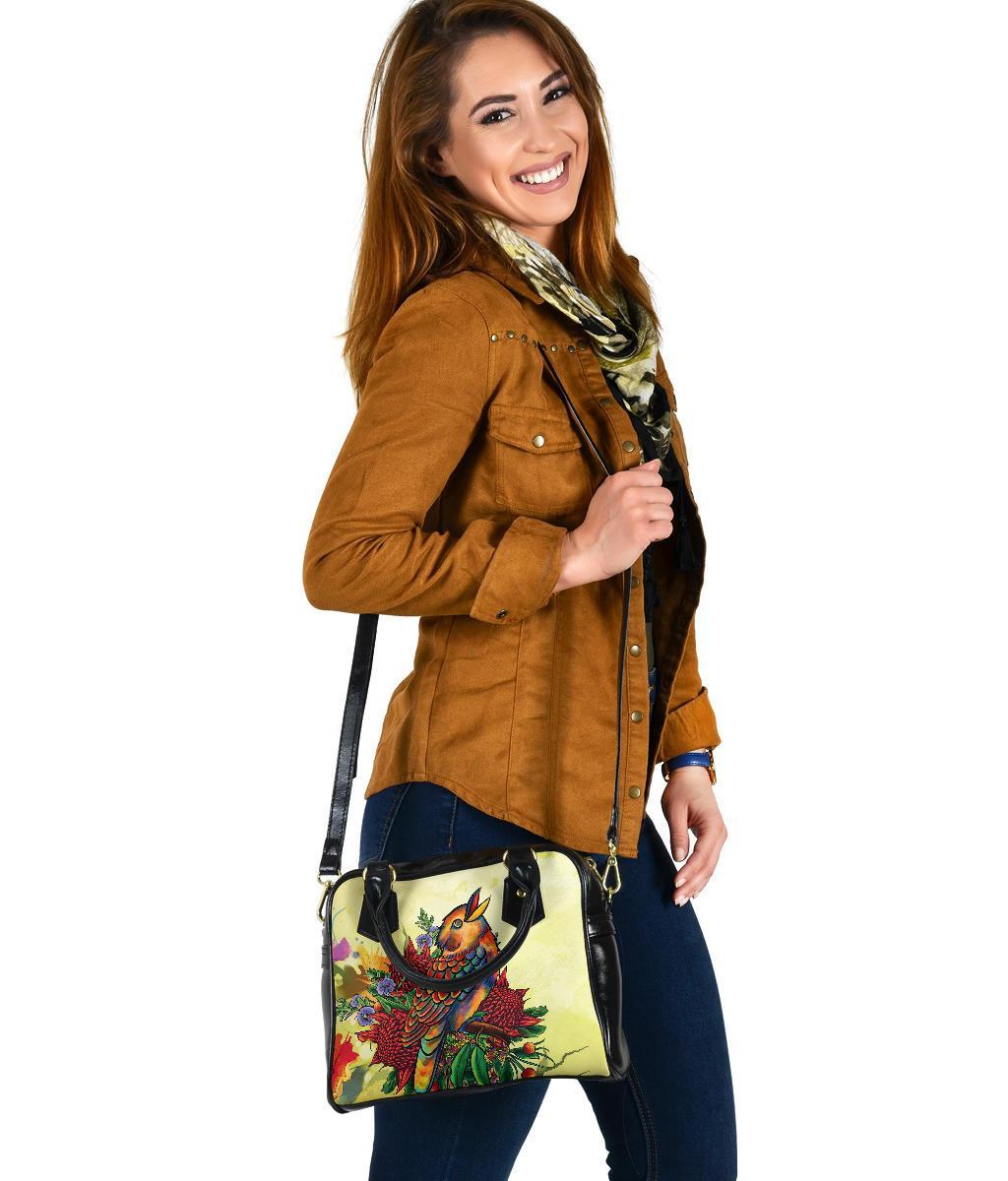 Shoulder Handbag - Australia Kookaburra With Waratah - Vibe Hoodie