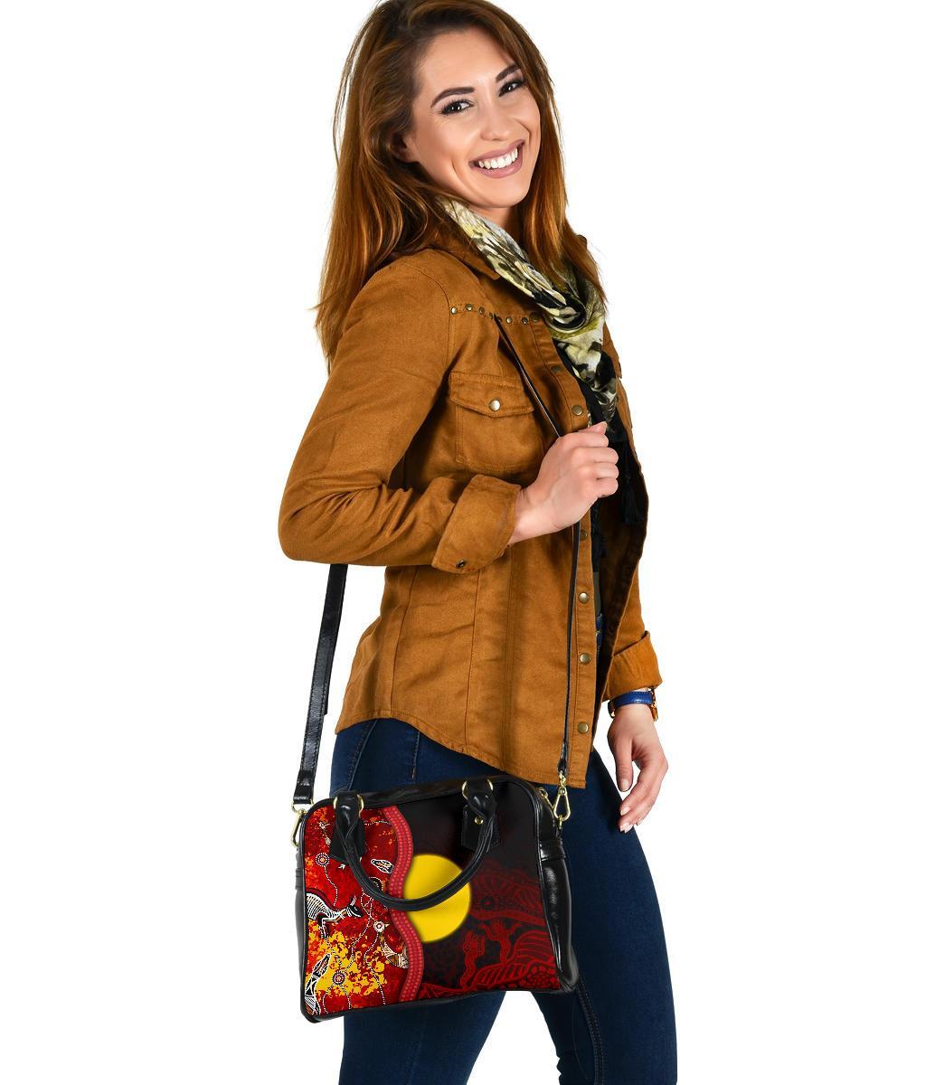 Aboriginal Shoulder Handbag - Red Indigenous Flag - Vibe Hoodie