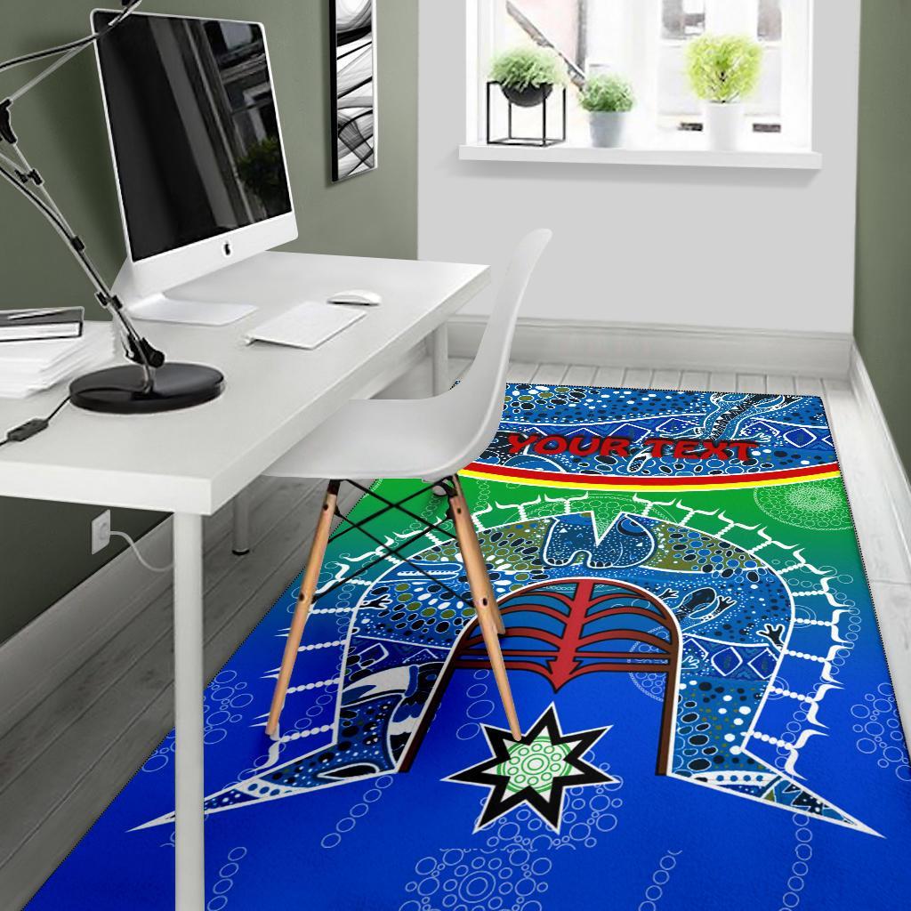 personalised-area-rug-torres-strait-symbol-with-aboriginal-patterns