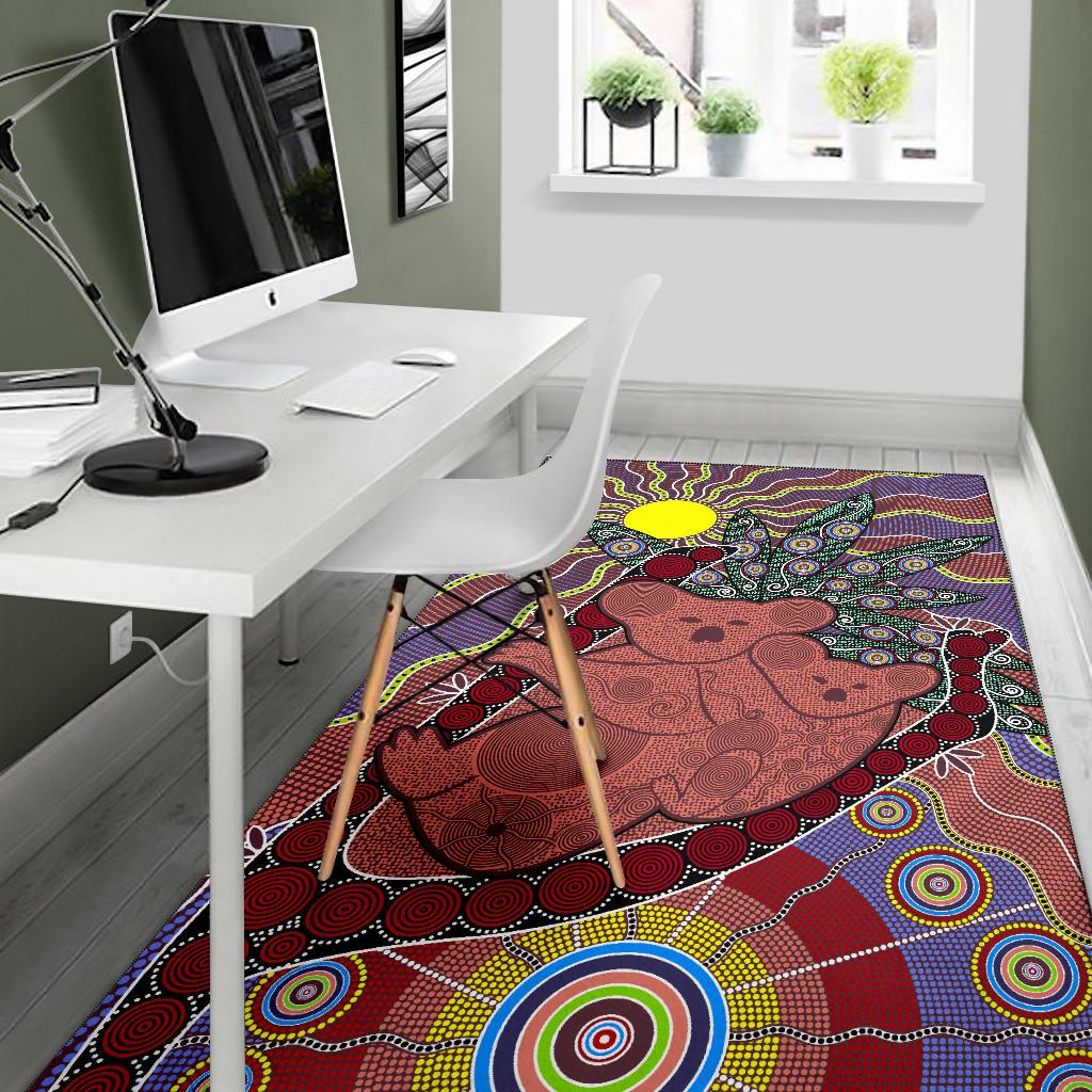 aboriginal-area-rug-koala-sun-dot-painting-circle-patterns