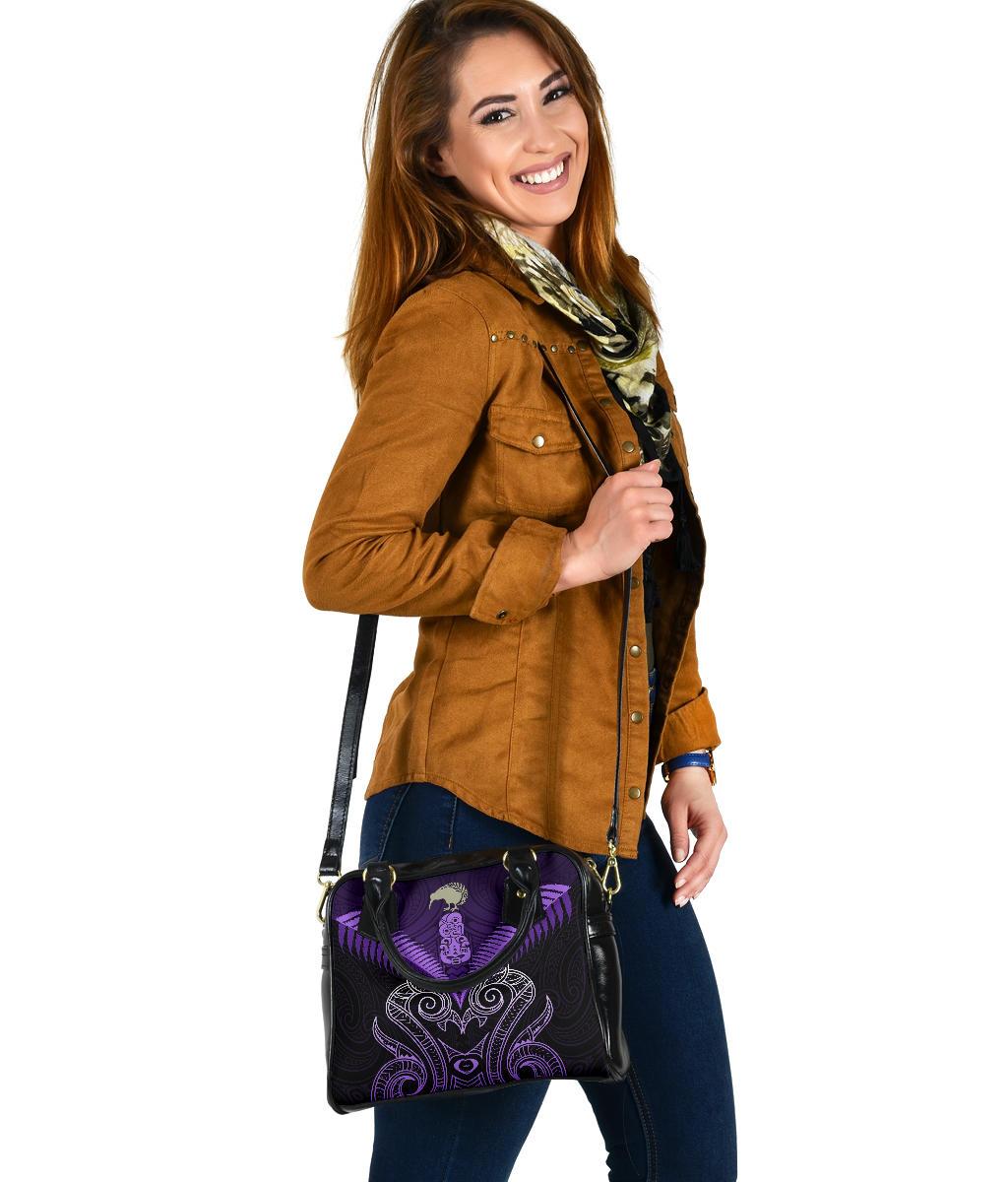 Maori Manaia New Zealand Shoulder Handbag Purple - Vibe Hoodie