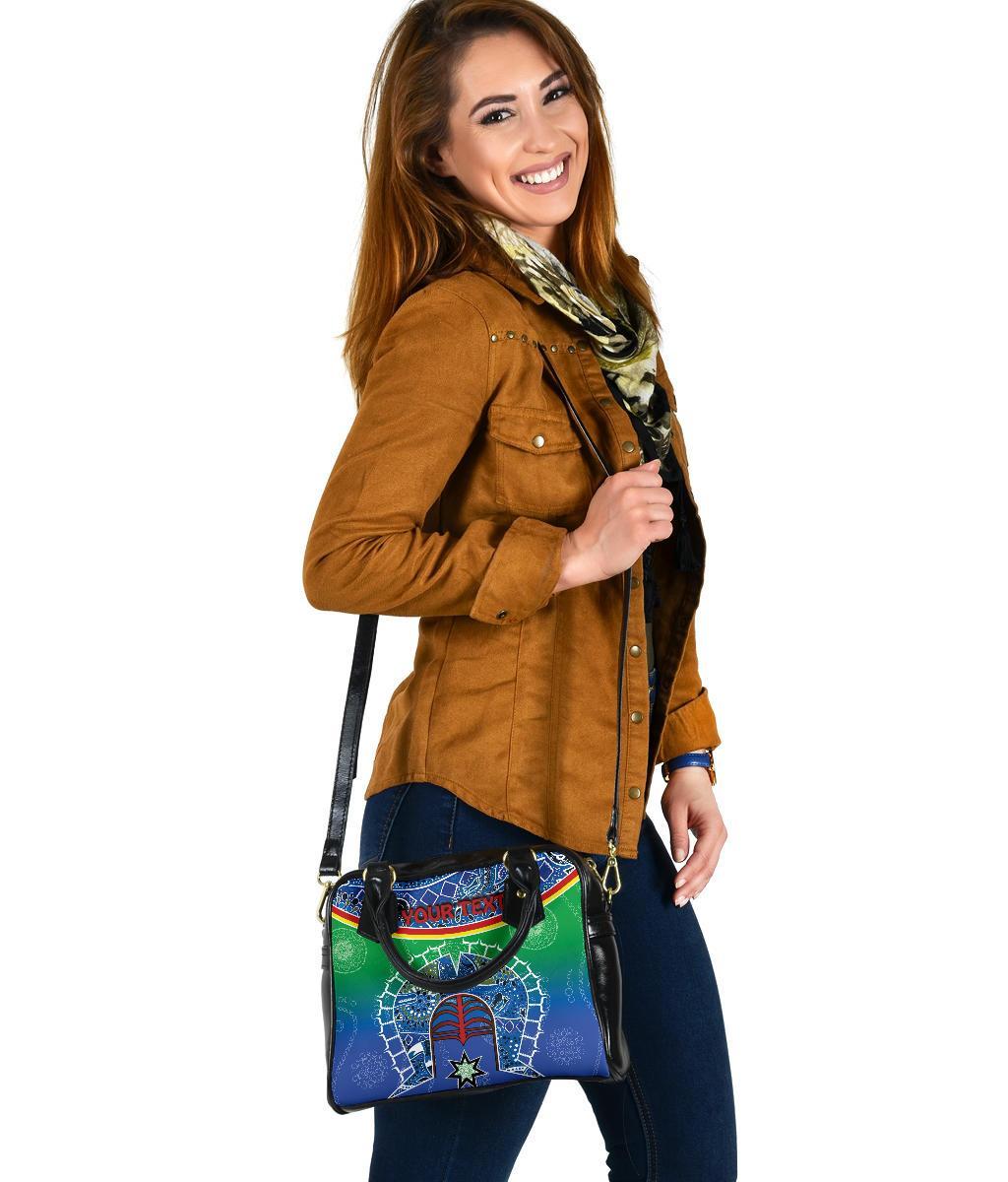 Personalised Shoulder Handbag  - Torres Strait Symbol With Aboriginal Patterns - Vibe Hoodie