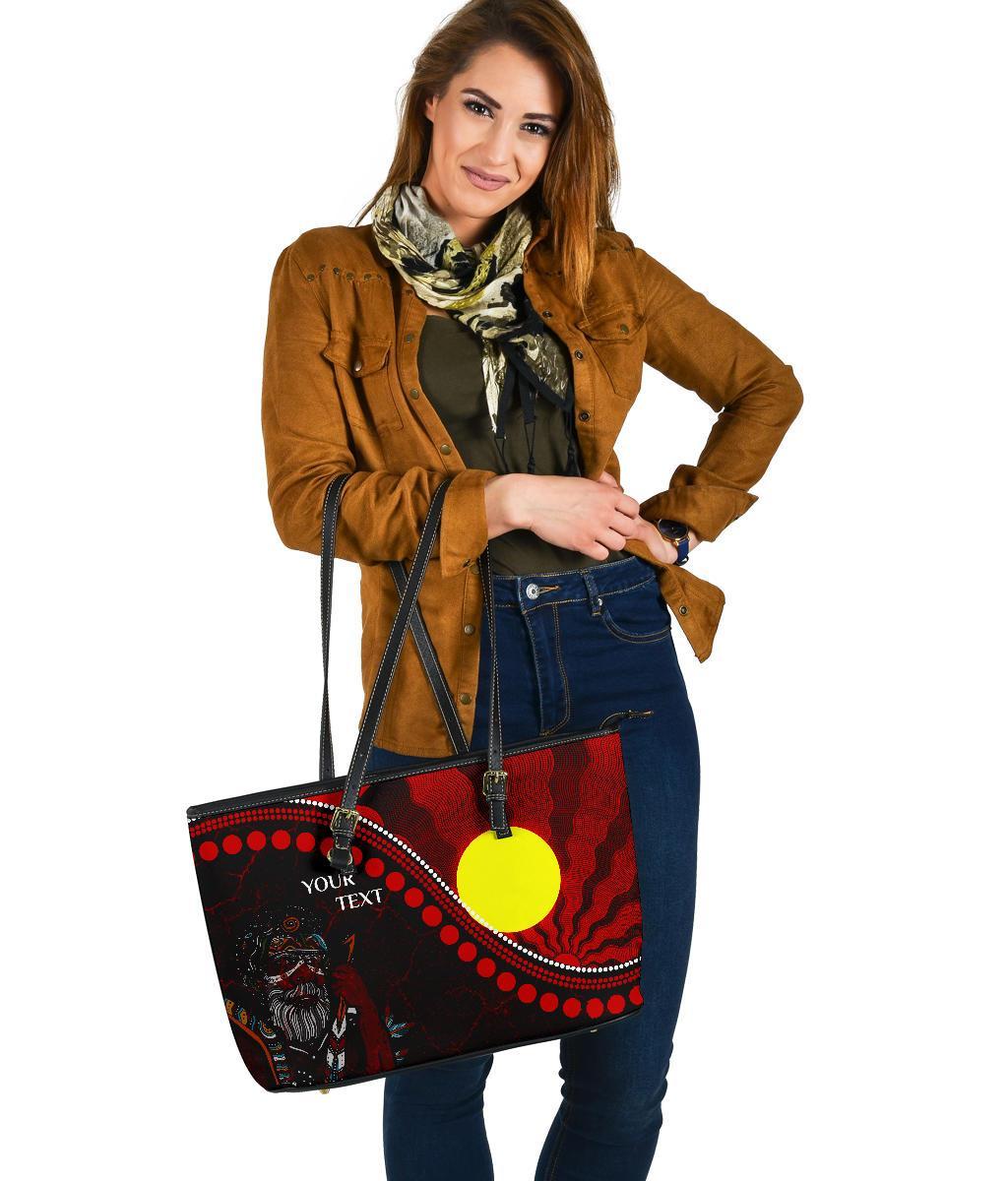 custom-aboriginal-leather-tote-bags-indigenous-people-and-sun