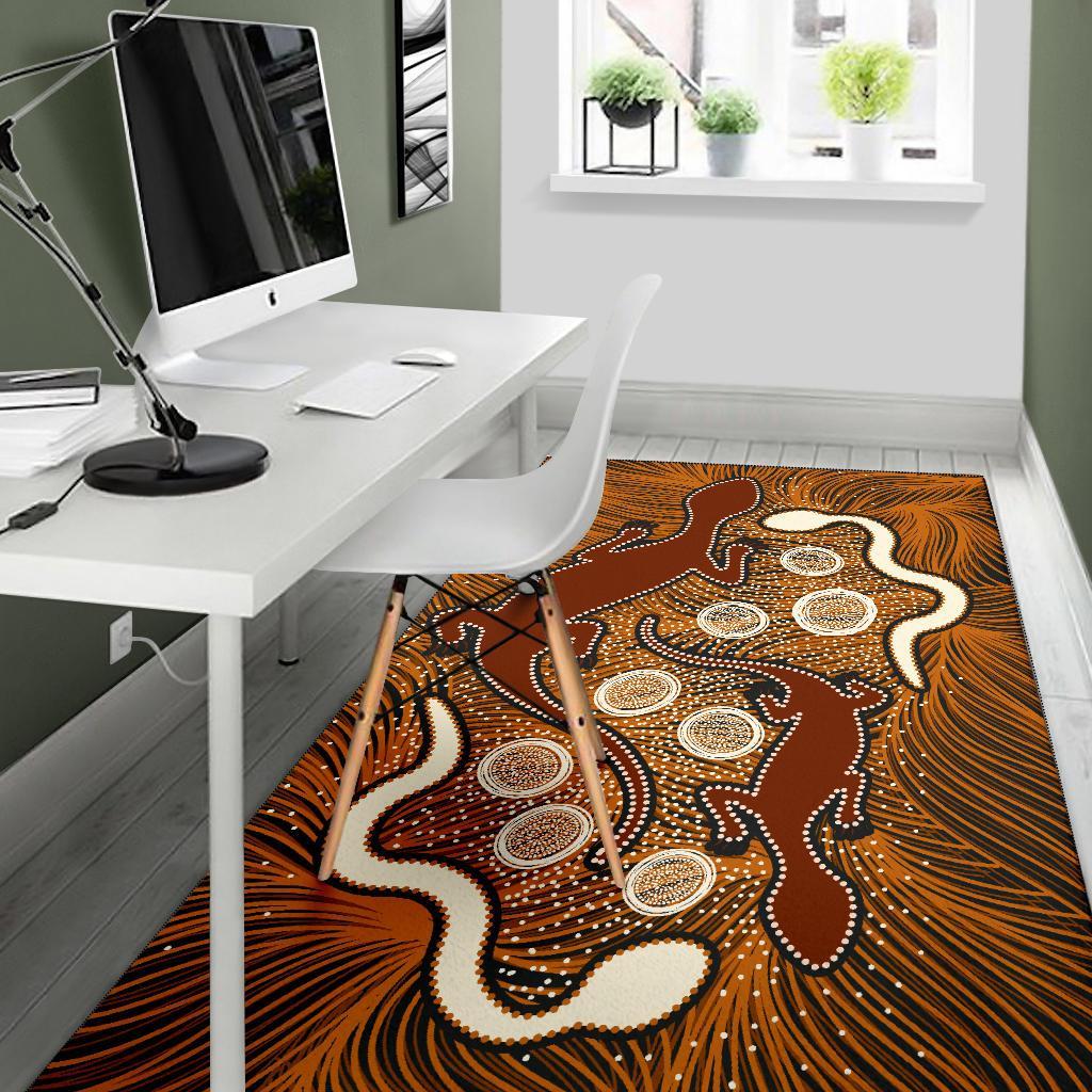 aboriginal-area-rug-indigenous-brown-lizard-and-white-snake-1