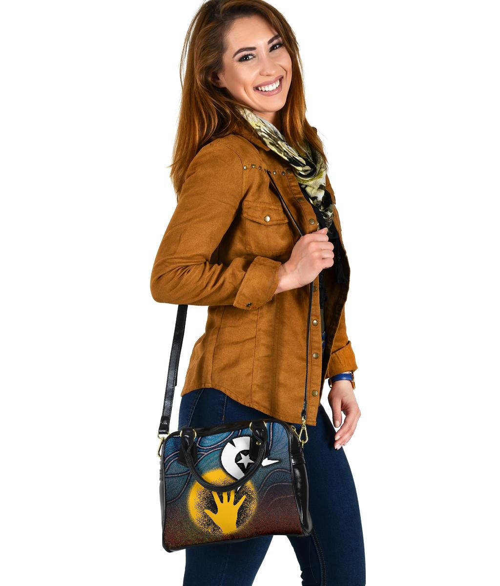 Aboriginal Shoulder Handbag - Aboriginal and Torres Strait Islanders Flag - Vibe Hoodie