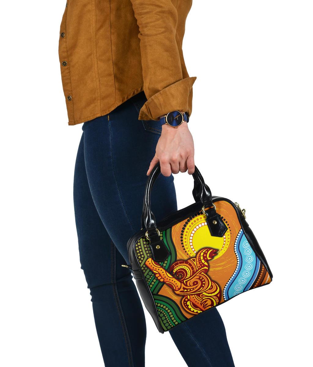 Shoulder Handbag - Australian Aboriginal Dot Painting Koala - Vibe Hoodie